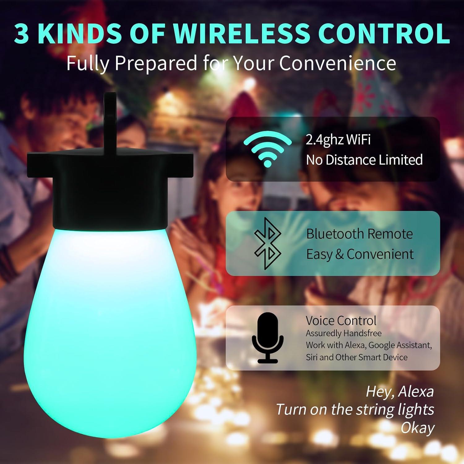 Luces de Cadena Exteriores Inteligentes Lin Hai 20 LED RGB