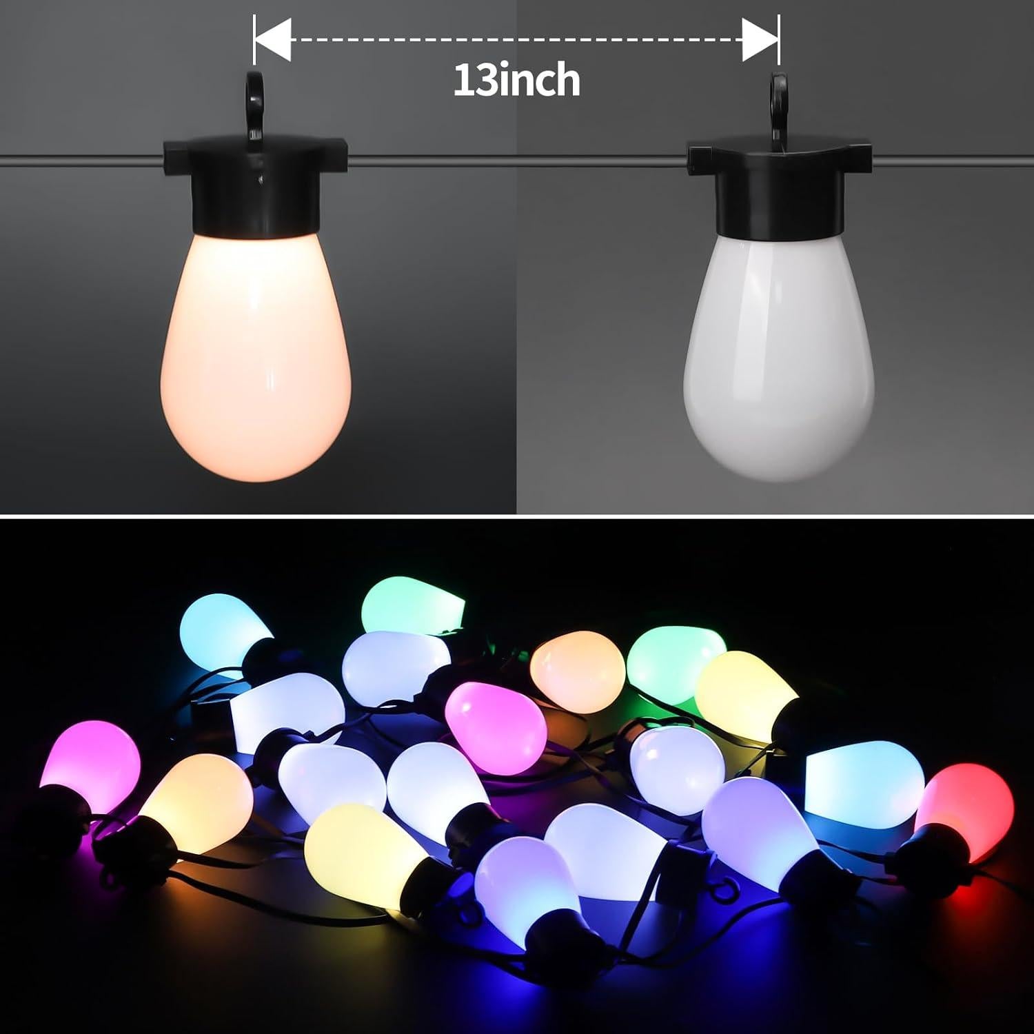 Luces de Cadena Exteriores Inteligentes Lin Hai 20 LED RGB