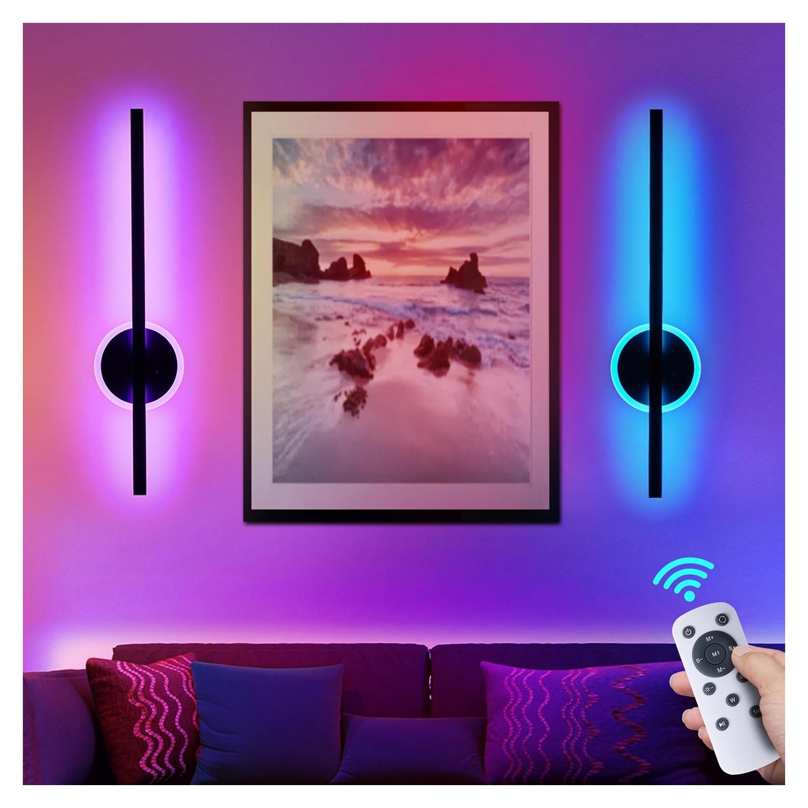 Juego de Apliques de Pared Inalámbricos Lumiquesce 61 cm RGB