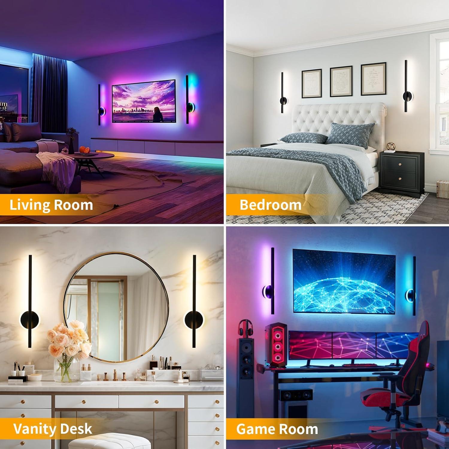 Juego de Apliques de Pared Inalámbricos Lumiquesce 61 cm RGB