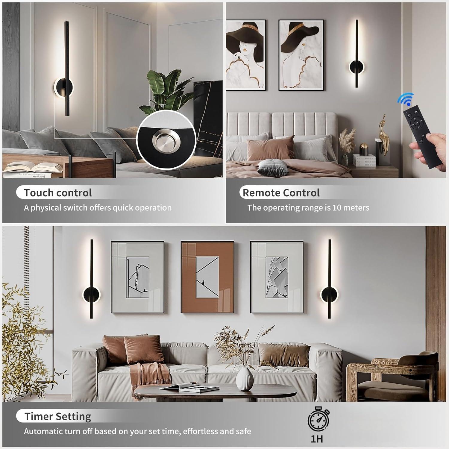 Juego de Apliques de Pared Inalámbricos Lumiquesce 61 cm RGB