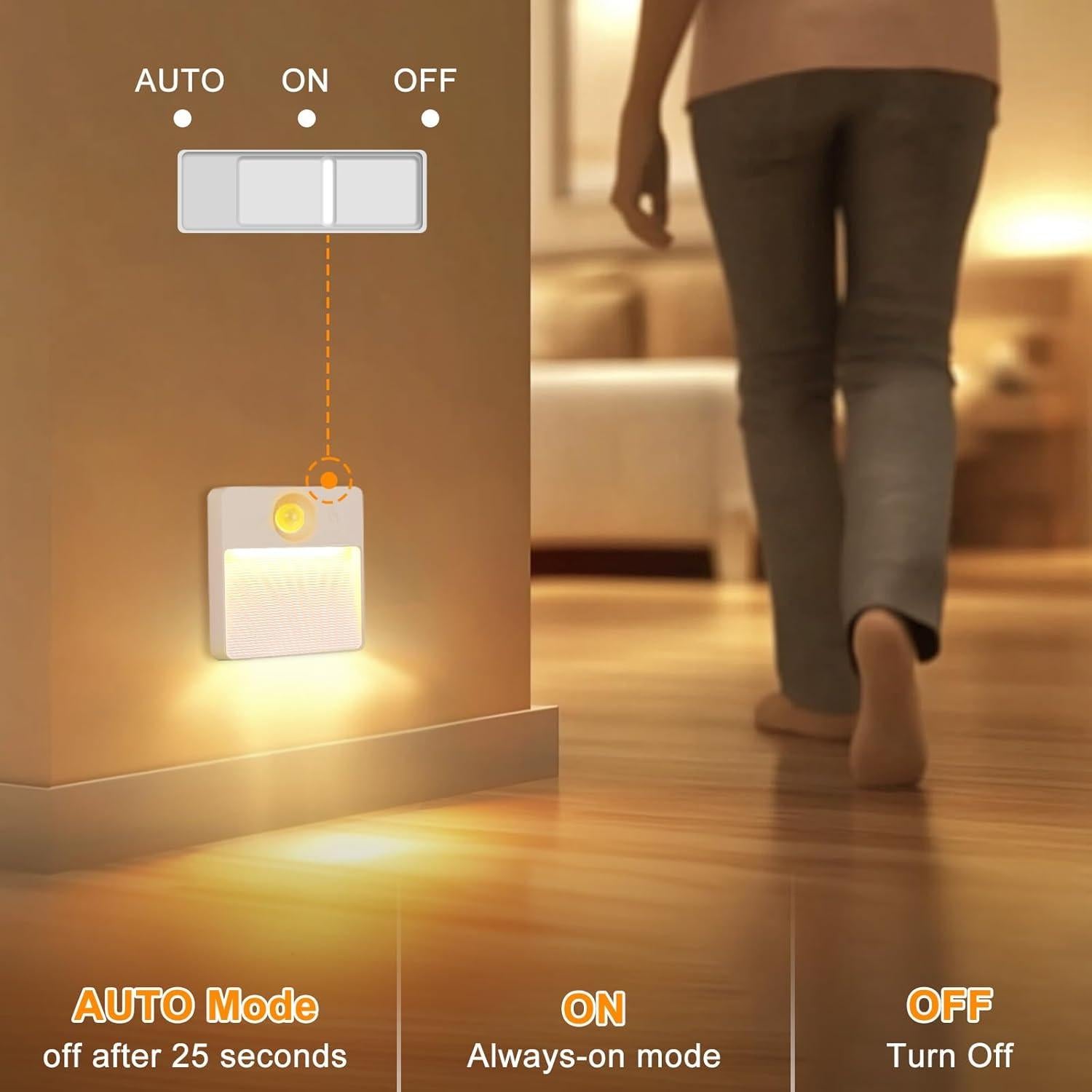 Paquete de 8 luces de escalera recargables Guankaidianzishangwu