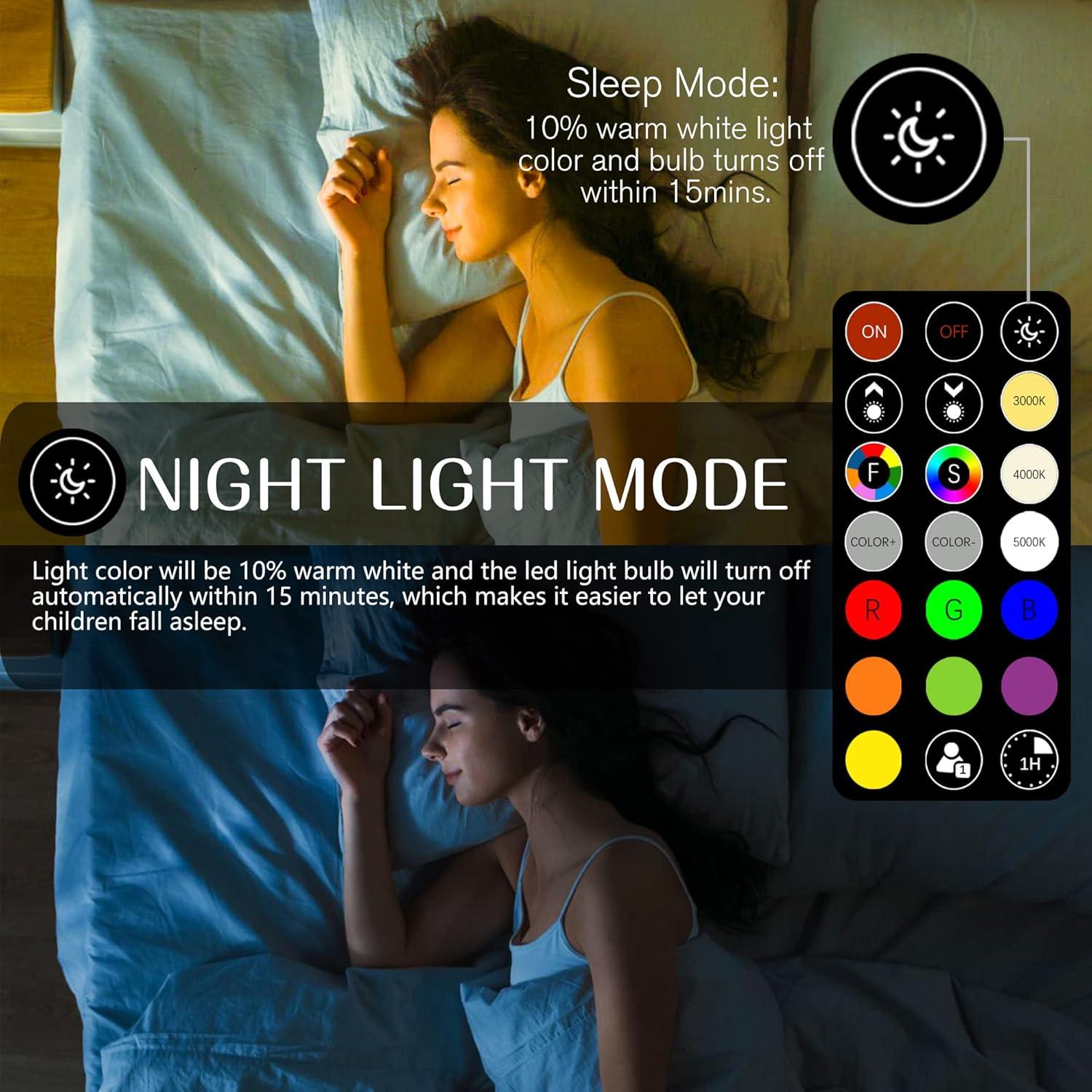 Bombilla LED RGB Regulable 8W E26 A19 con Control Remoto