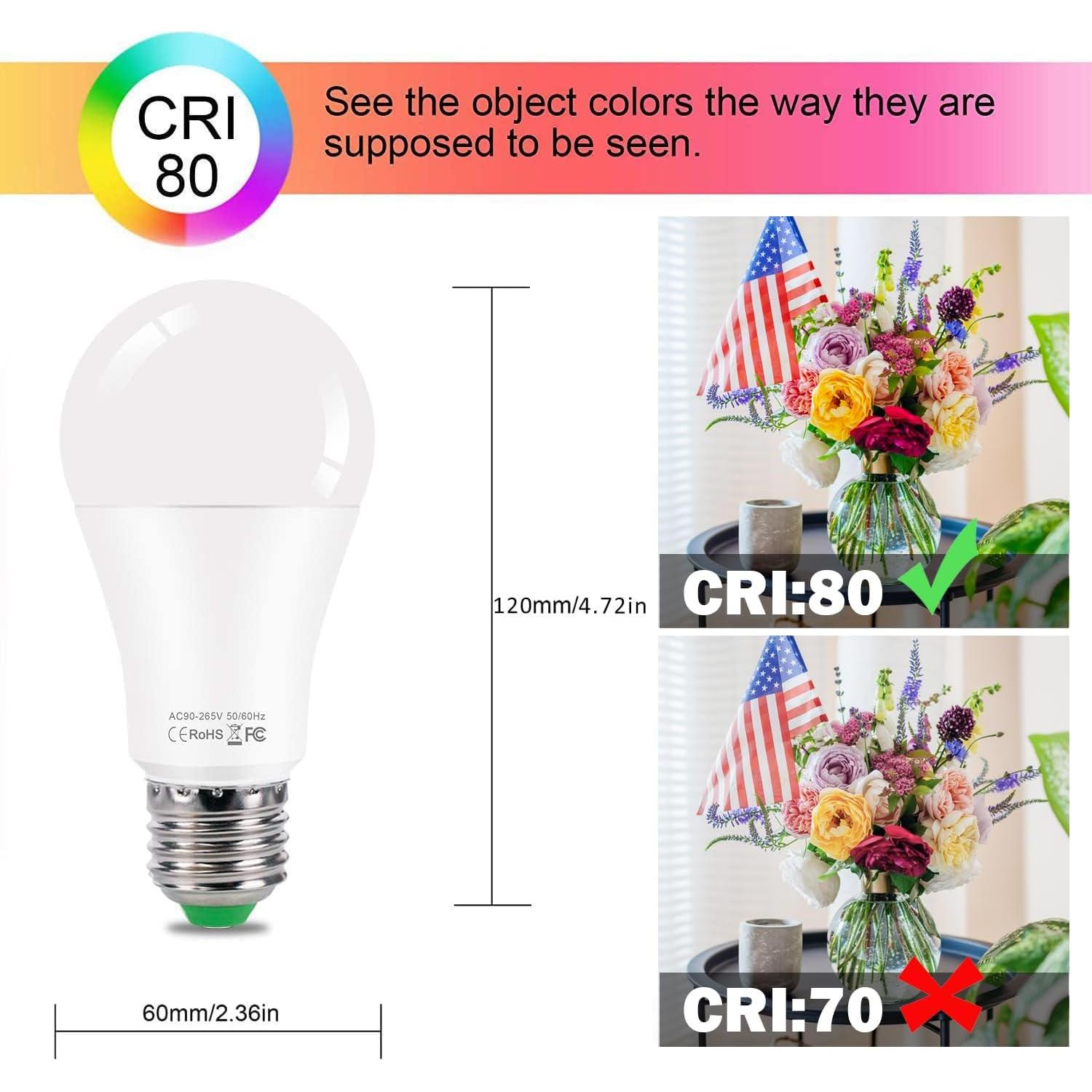 Bombilla LED RGB + Blanco Diurno 10W DASINKO - Paquete de 2