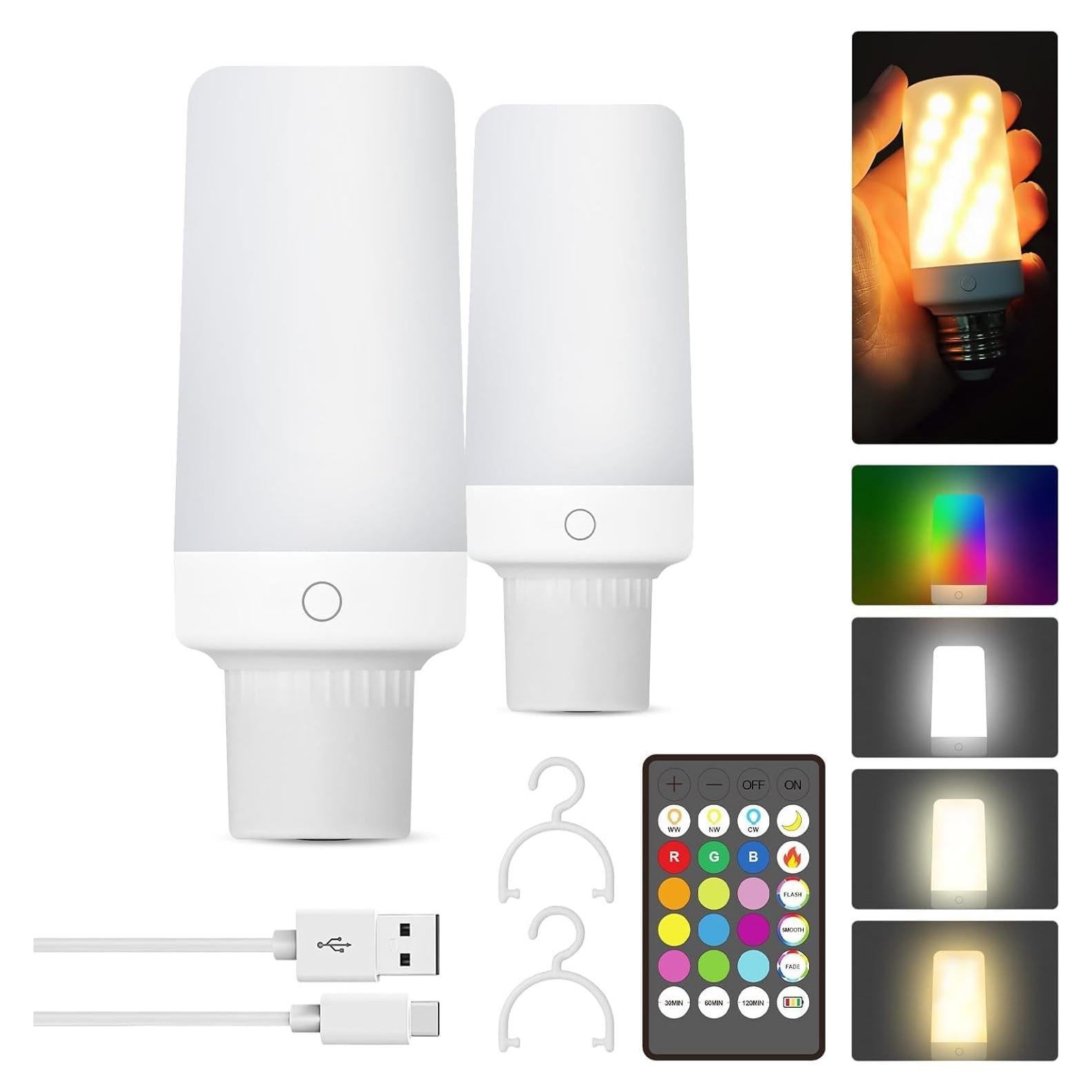 Bombillas Recargables RGB BWKVH 2PK con Control Remoto