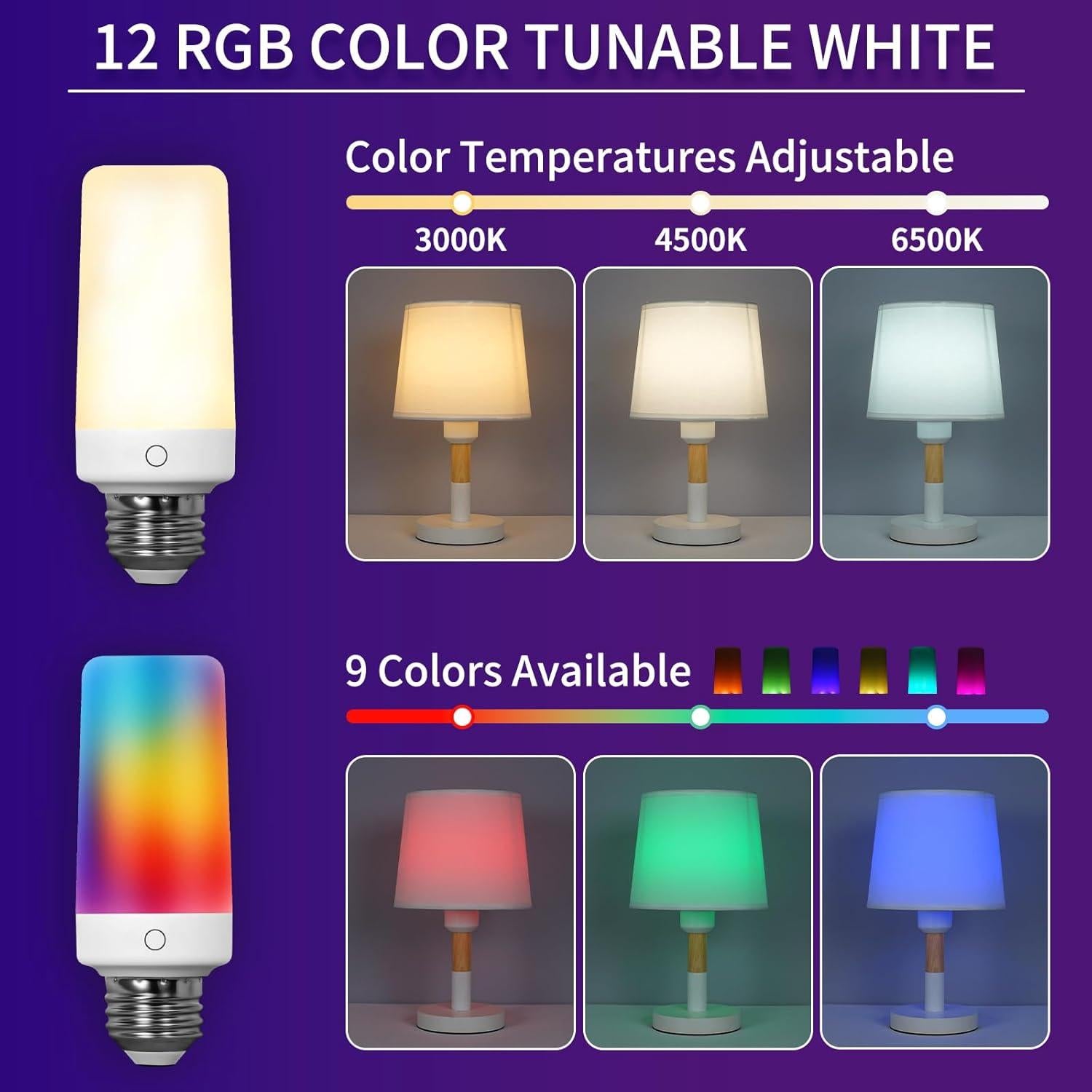 Bombillas Recargables RGB BWKVH 2PK con Control Remoto