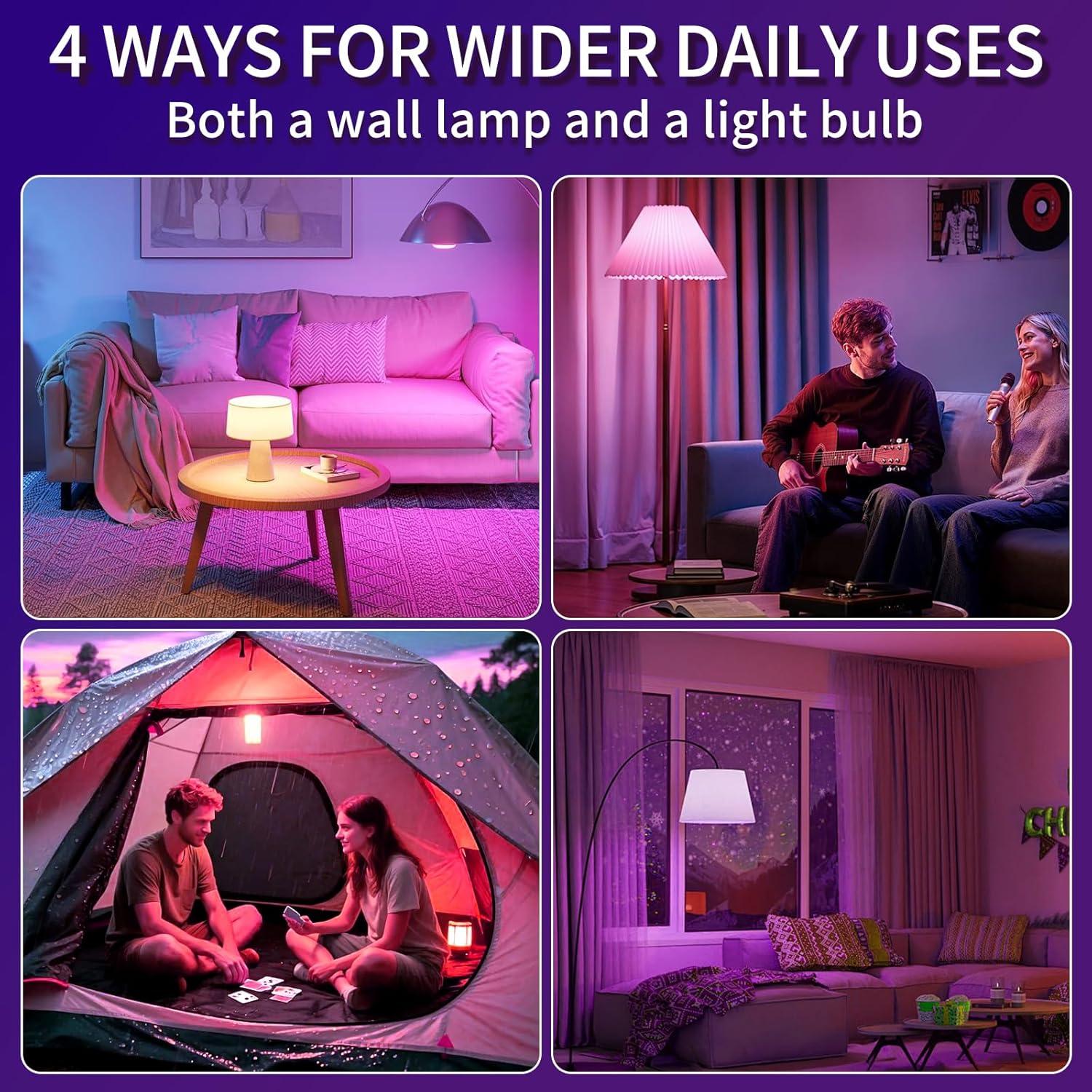 Bombillas Recargables RGB BWKVH 2PK con Control Remoto