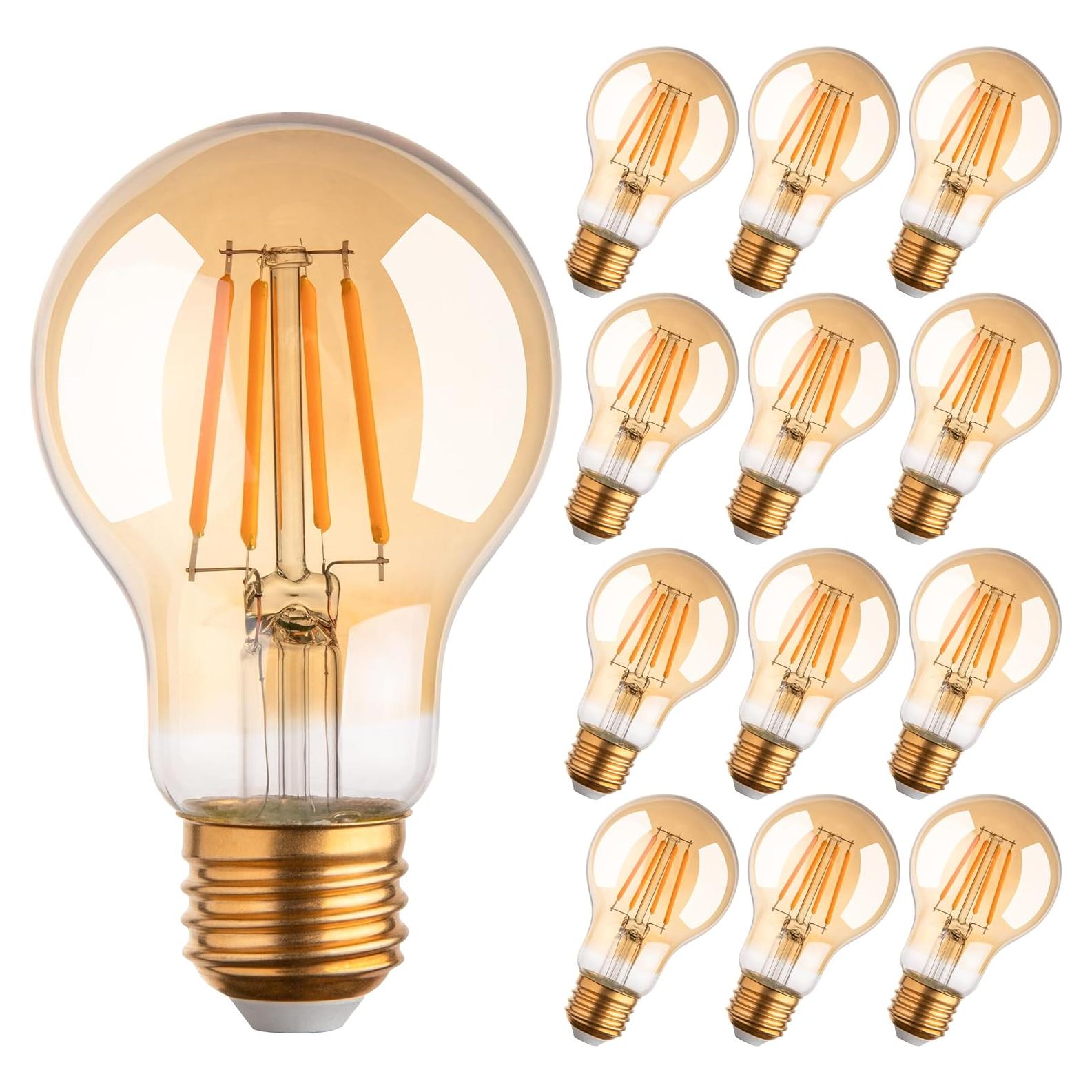 Paquete de 12 Bombillas LED Vintage A19 Edison 4W 2200K