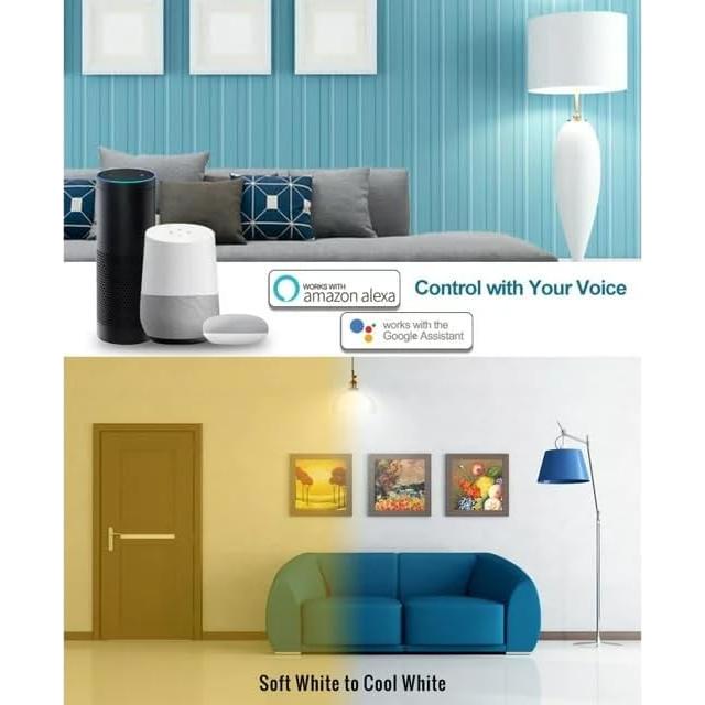 Bombillas Inteligentes LED RGB 9W E26 con WiFi y Bluetooth