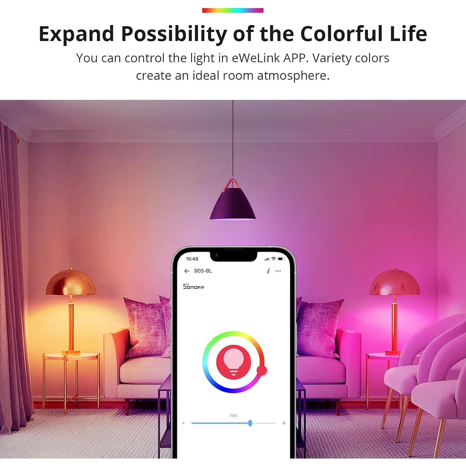 Bombilla Inteligente LED SONOFF B05-BL-A19 RGB 9W Control APP