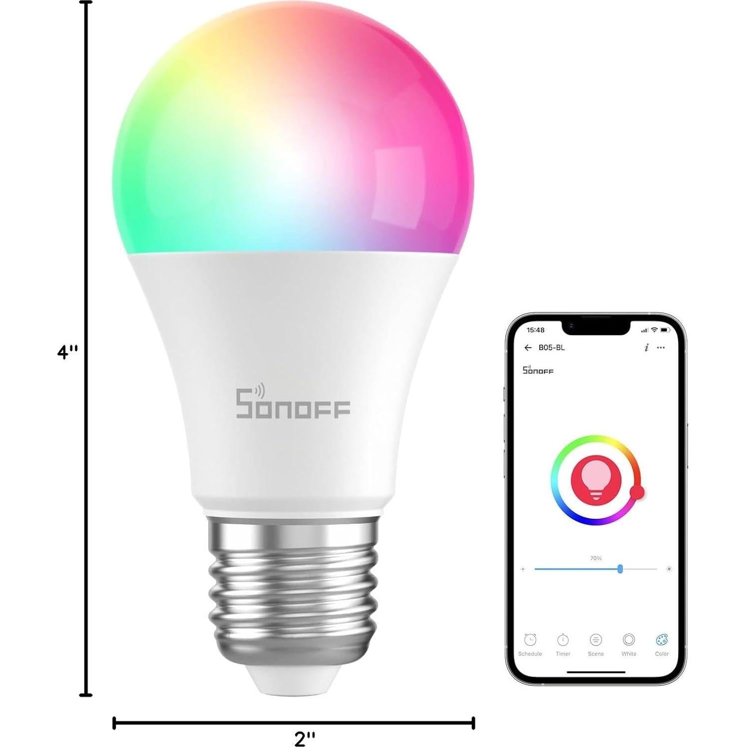 Bombilla Inteligente LED SONOFF B05-BL-A19 RGB 9W Control APP