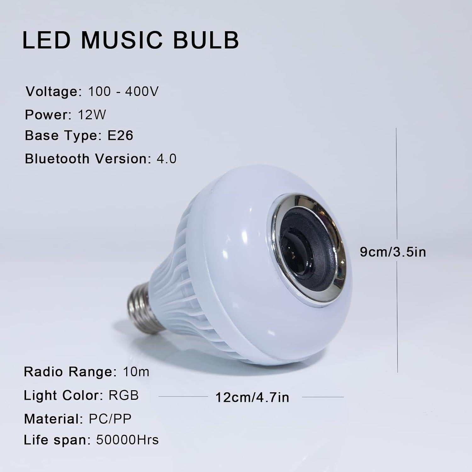 Bombilla Inteligente AIDENOEY con Altavoz Bluetooth 12W RGB