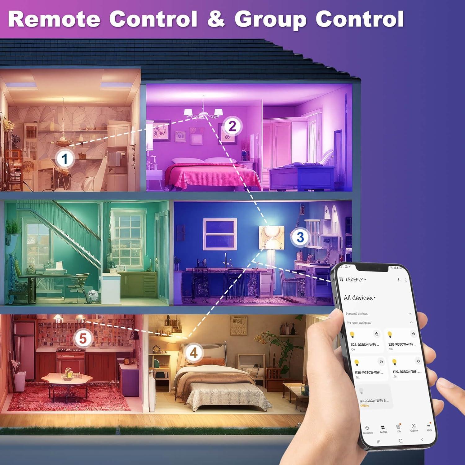 Bombilla LED Inteligente A15 Enshine E26 5W Regulable 3 Unidades