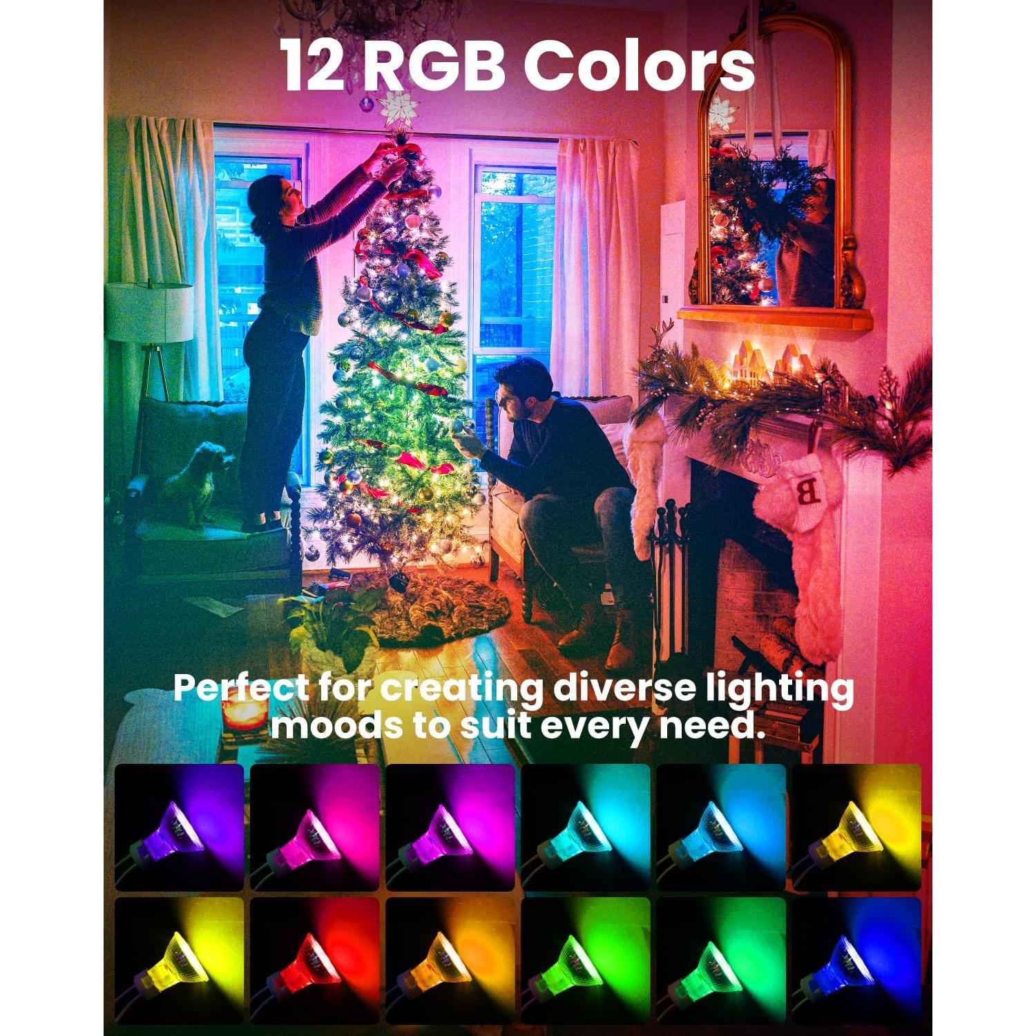 Bombillas LED MR11 GU4 2W RGB 12 Colores - 2 Paquetes