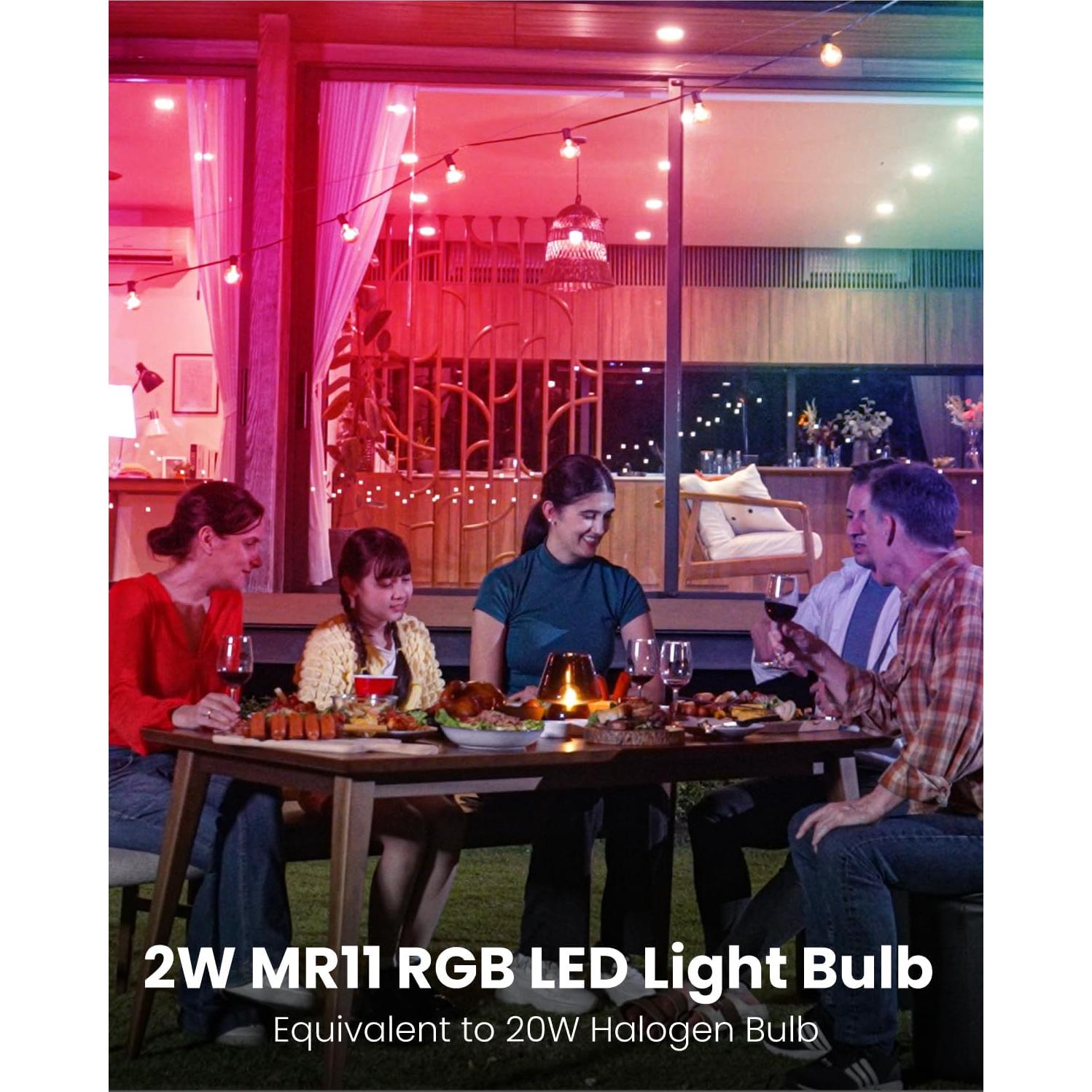 Bombillas LED MR11 GU4 2W RGB 12 Colores - 2 Paquetes