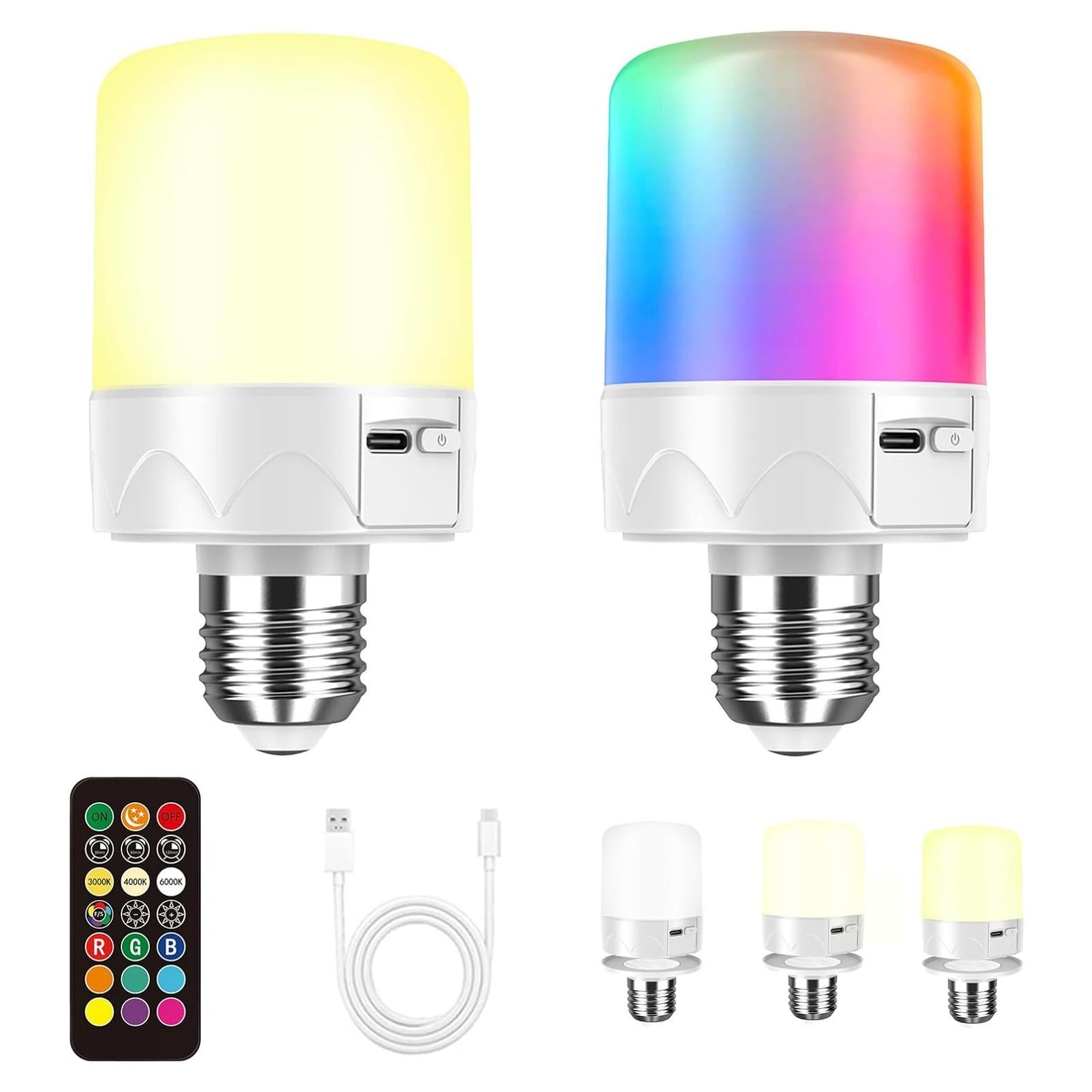 Bombilla Recargable E26 SijiMingyue 9W RGB con Control Remoto