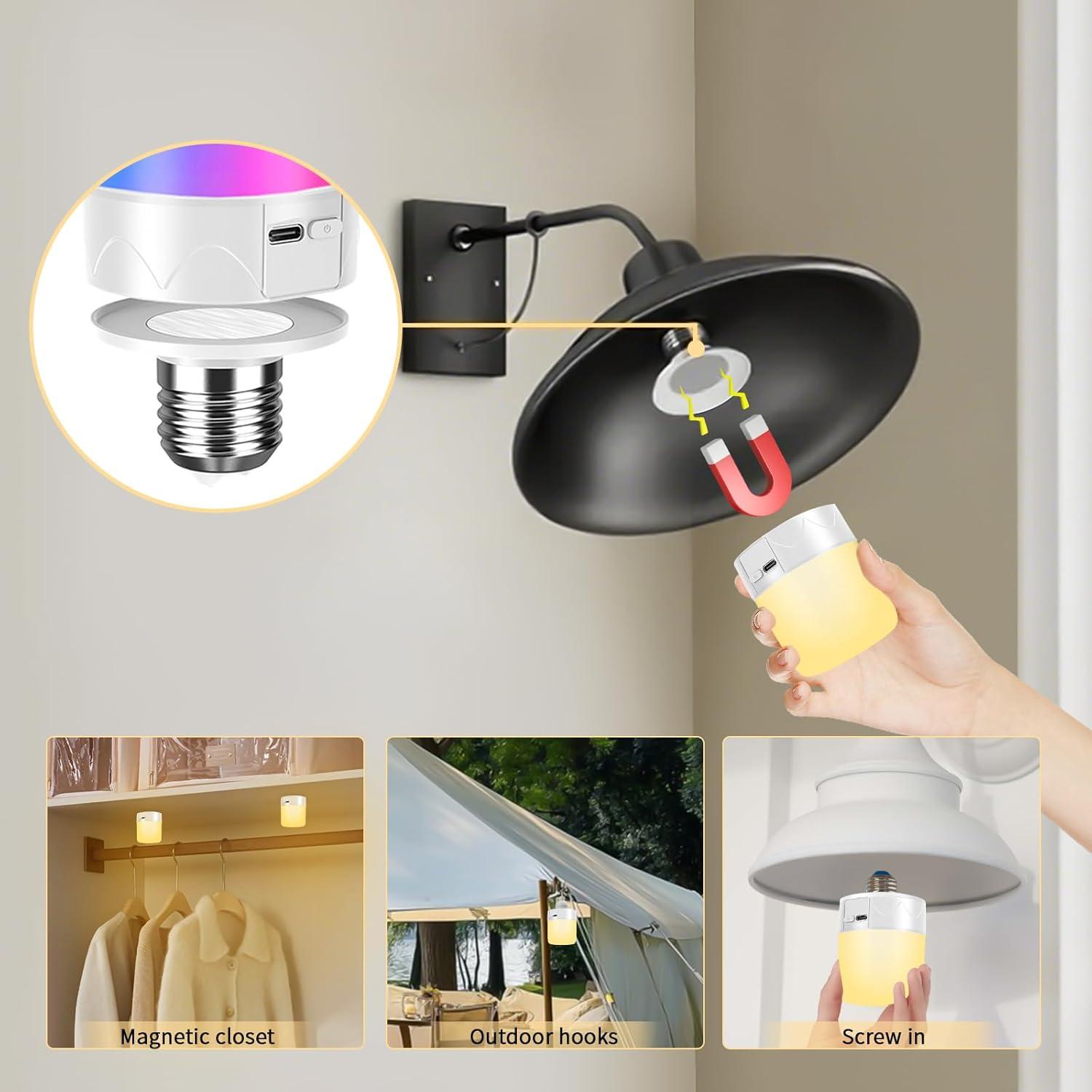 Bombilla Recargable E26 SijiMingyue 9W RGB con Control Remoto