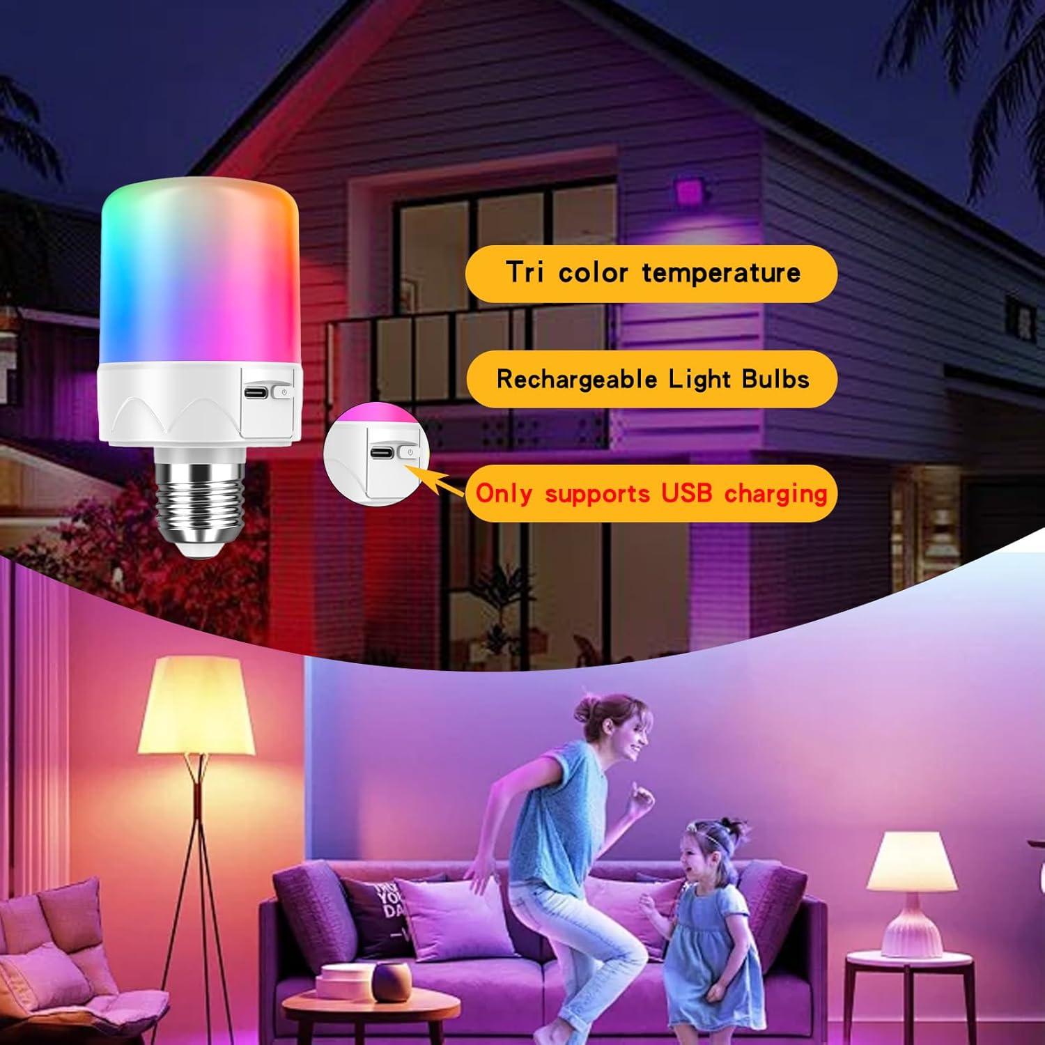 Bombilla Recargable E26 SijiMingyue 9W RGB con Control Remoto