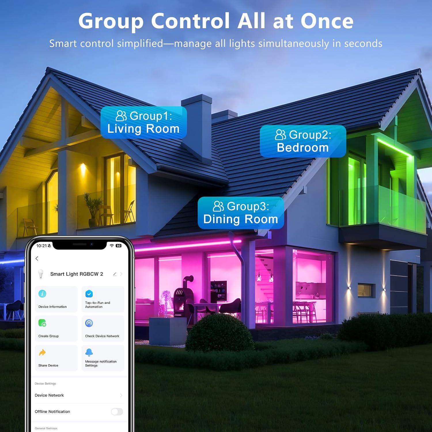 Paquete de 6 luces empotradas LED 5W RGB YASIZESOU