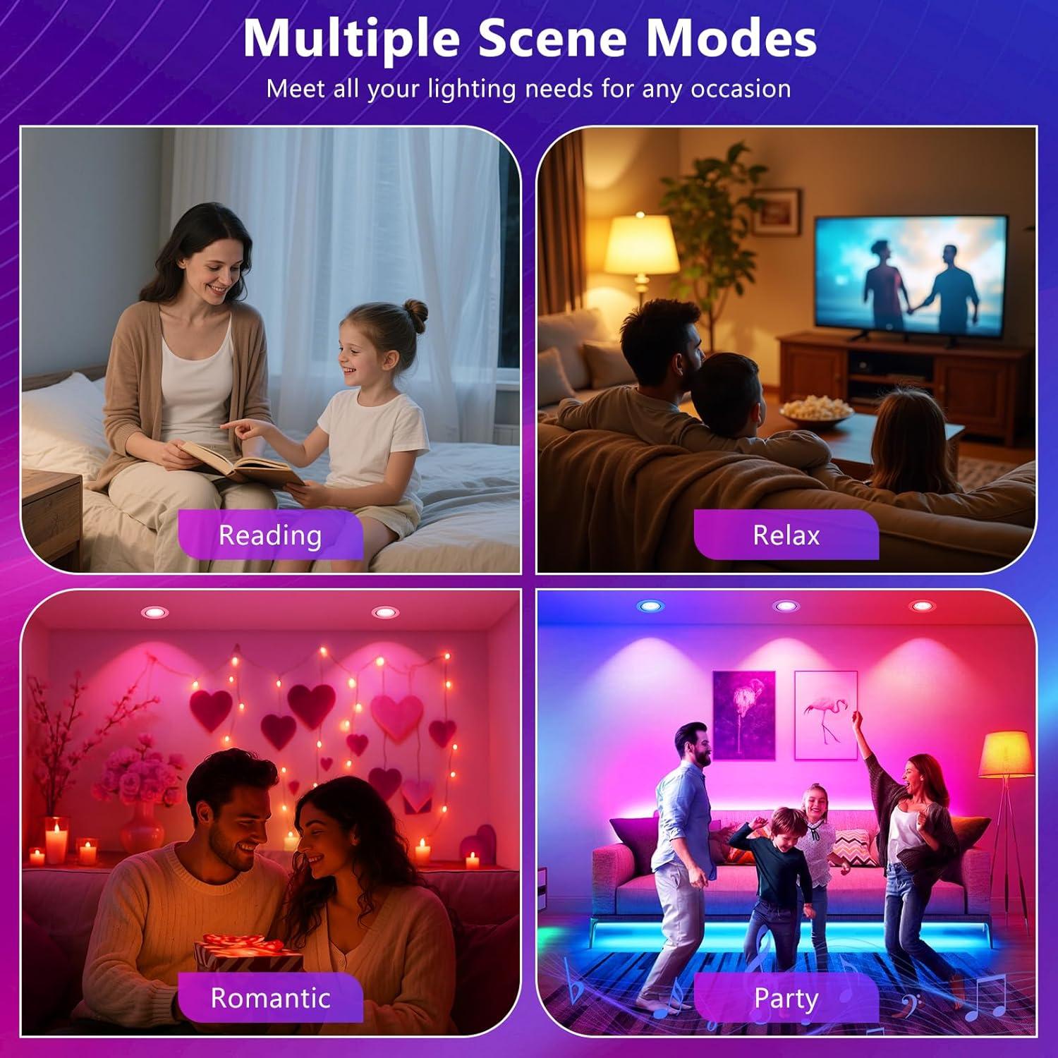 Paquete de 6 luces empotradas LED 5W RGB YASIZESOU