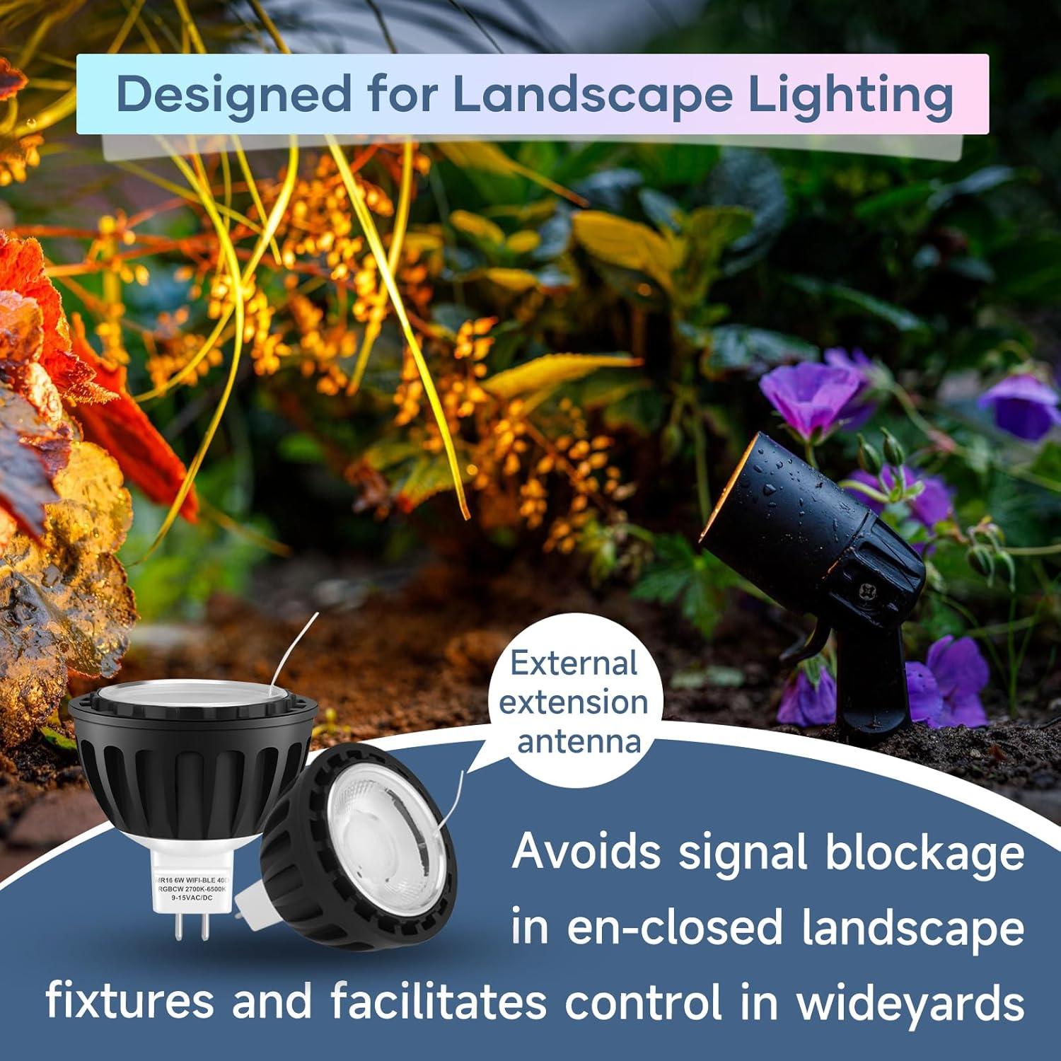 Bombilla LED MR16 Gardencoin 6W RGBW GU5.3 Control WiFi 6 Pzas