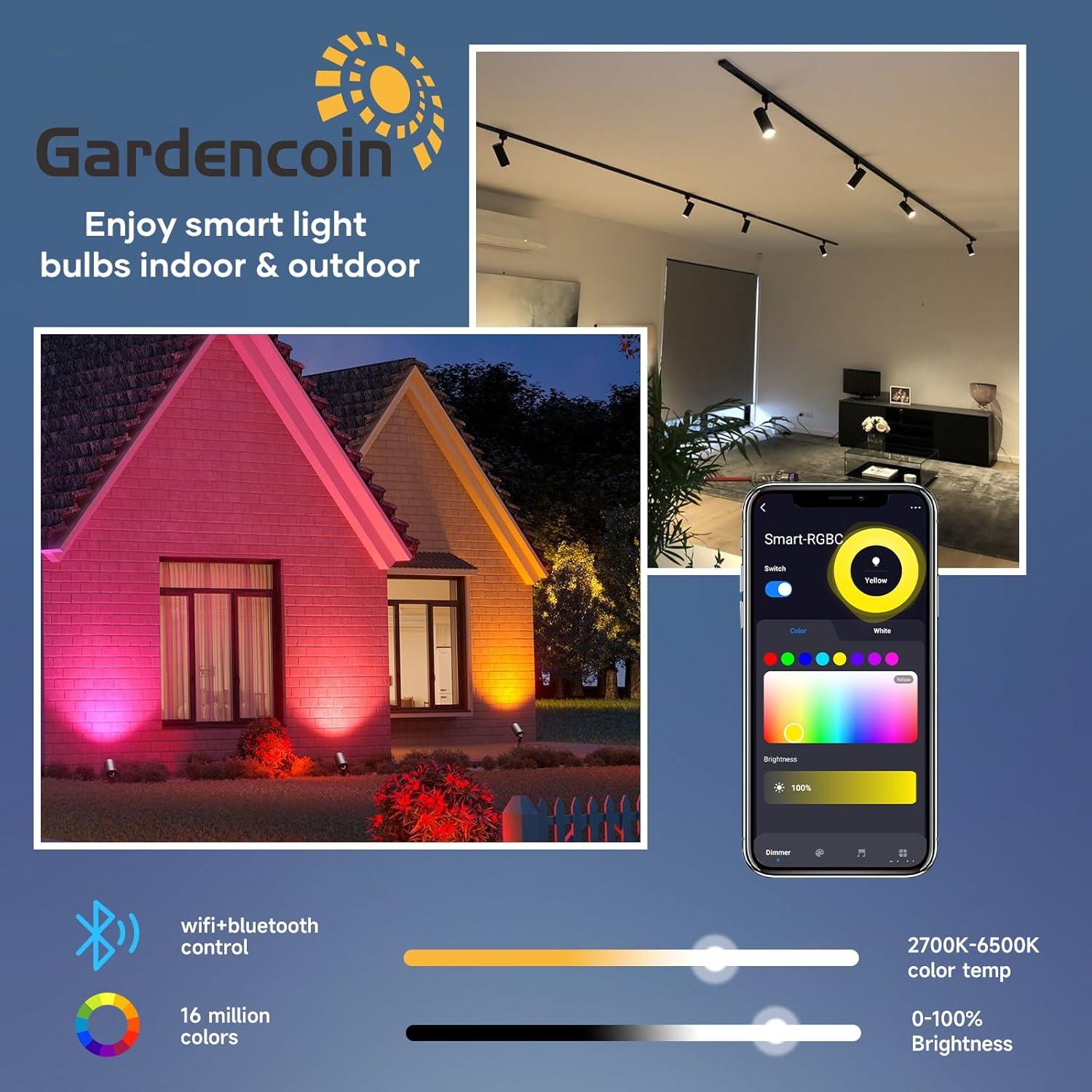 Bombilla LED MR16 Gardencoin 6W RGBW GU5.3 Control WiFi 6 Pzas