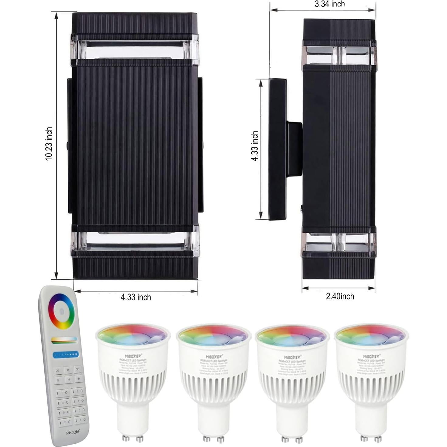 Luces de Pared Exteriores iYogaled 1200lm RGB-CCT IP65 (2 Pzs)