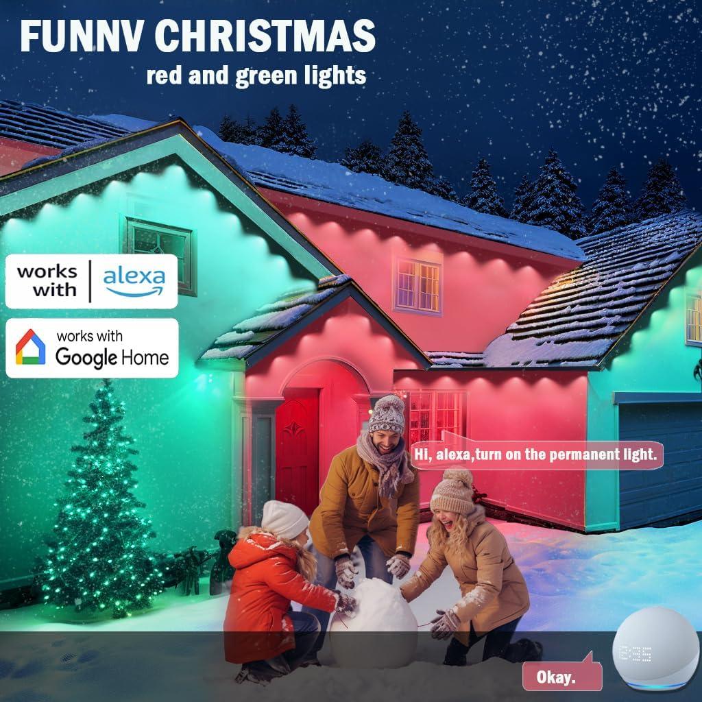 Luces Navideñas Permanentes RGB 30.48m IP67 Control Remoto