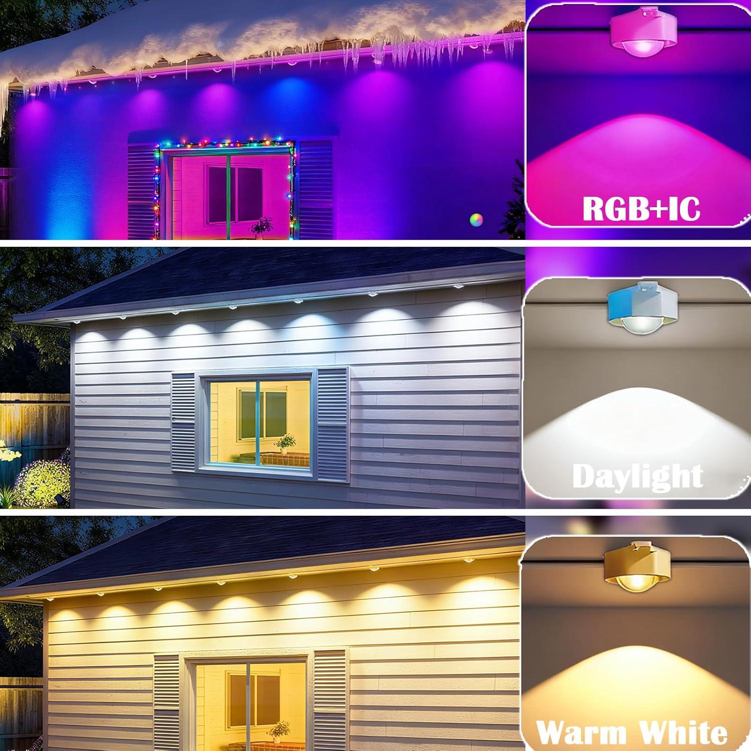 Luces Navideñas Permanentes RGB 30.48m IP67 Control Remoto