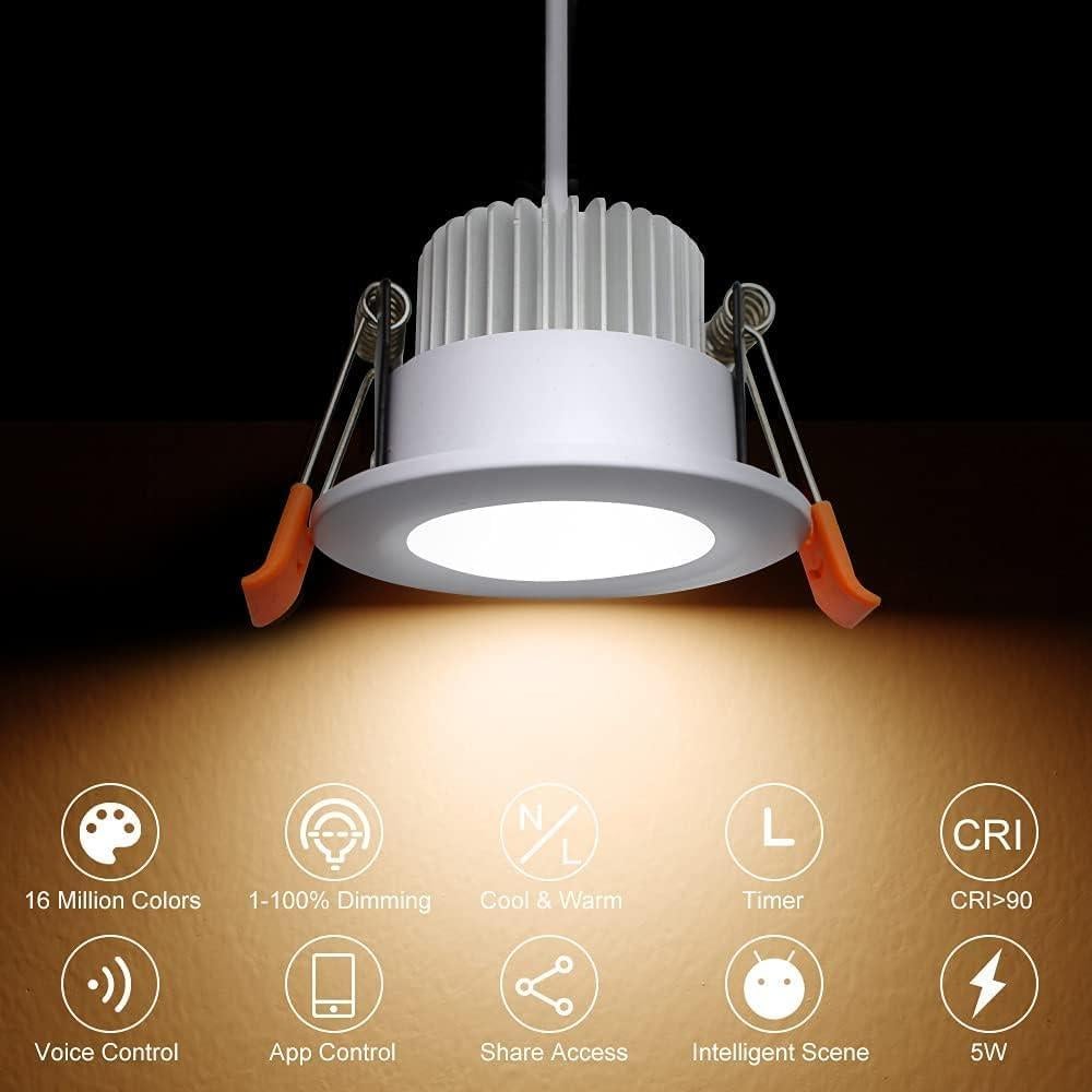 Luz Empotrada LED Inteligente YGS-Tech 8.38cm RGB WiFi 5W