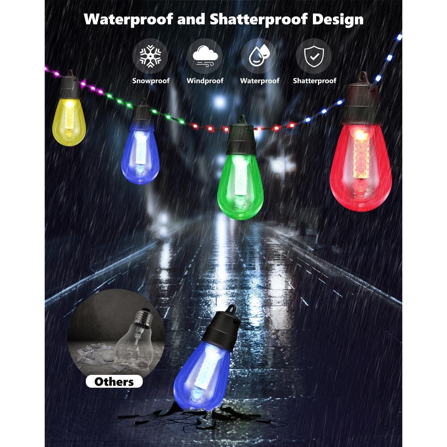 Luces de Patio Inteligentes Flacchi S14 - 14m RGB y Blanco Cálido