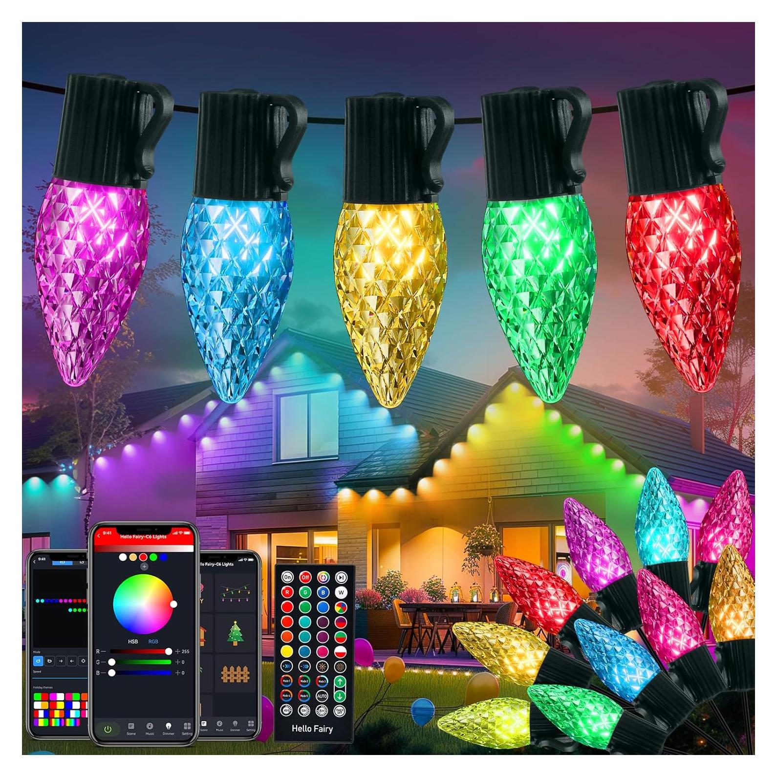 Luces LED de Navidad C9 Minetom 200 RGB Inteligentes 40m