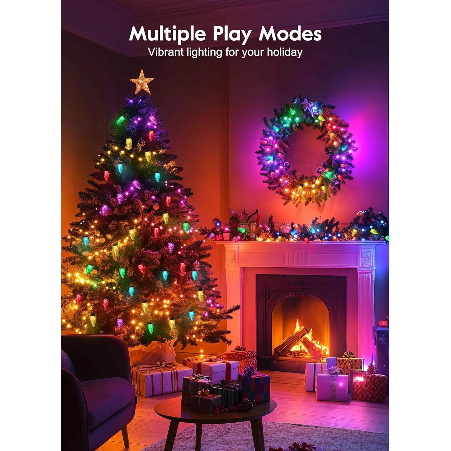 Luces LED de Navidad C9 Minetom 200 RGB Inteligentes 40m