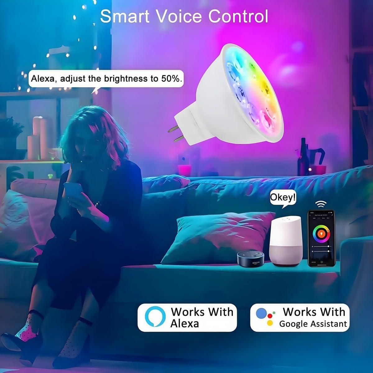 Bombilla LED Smart GU5.3 RGB 12V - Control WiFi y Bluetooth