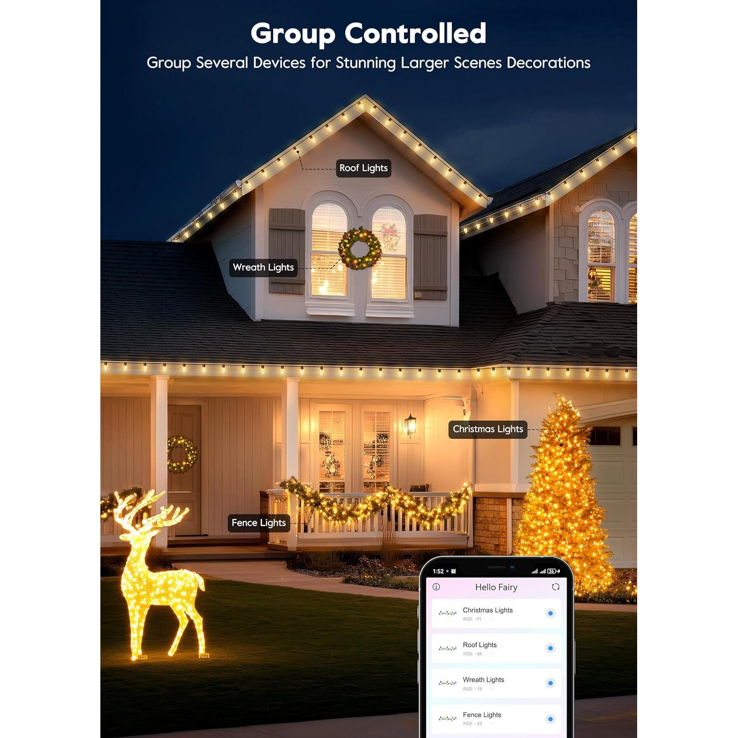 Cadena de Luces de Navidad C9 Brightown 100 LED 25m RGB