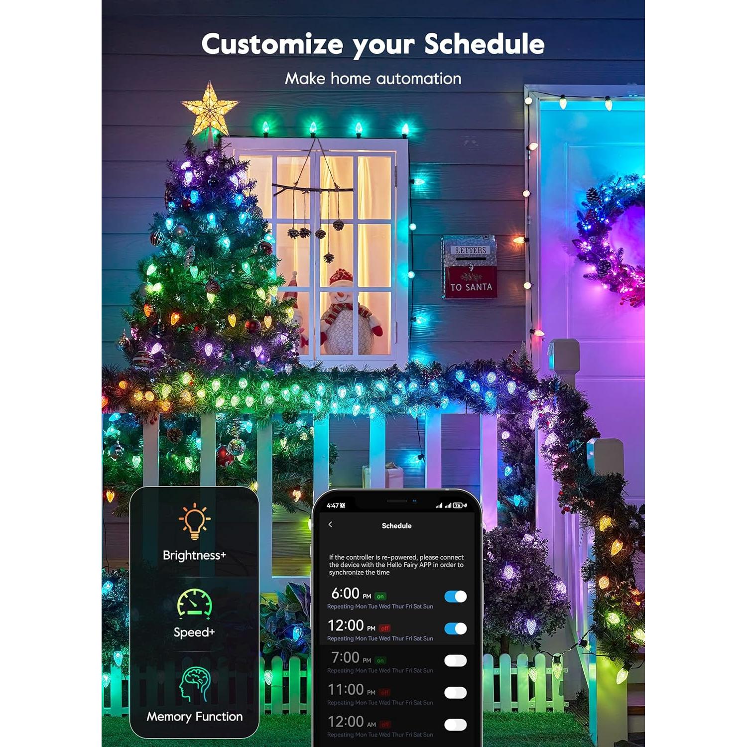 Cadena de Luces de Navidad C9 Brightown 100 LED 25m RGB