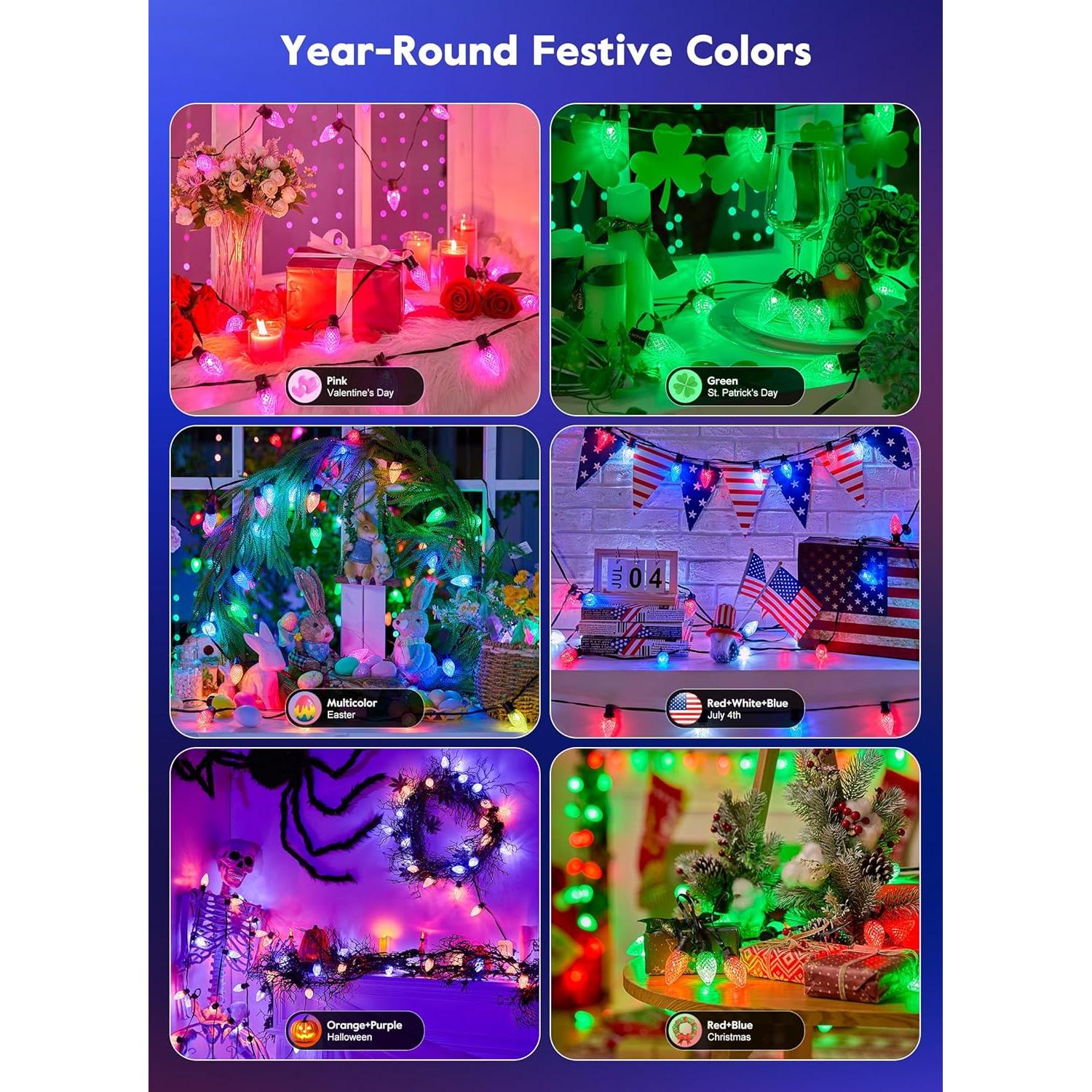 Cadena de Luces de Navidad C9 Brightown 100 LED 25m RGB