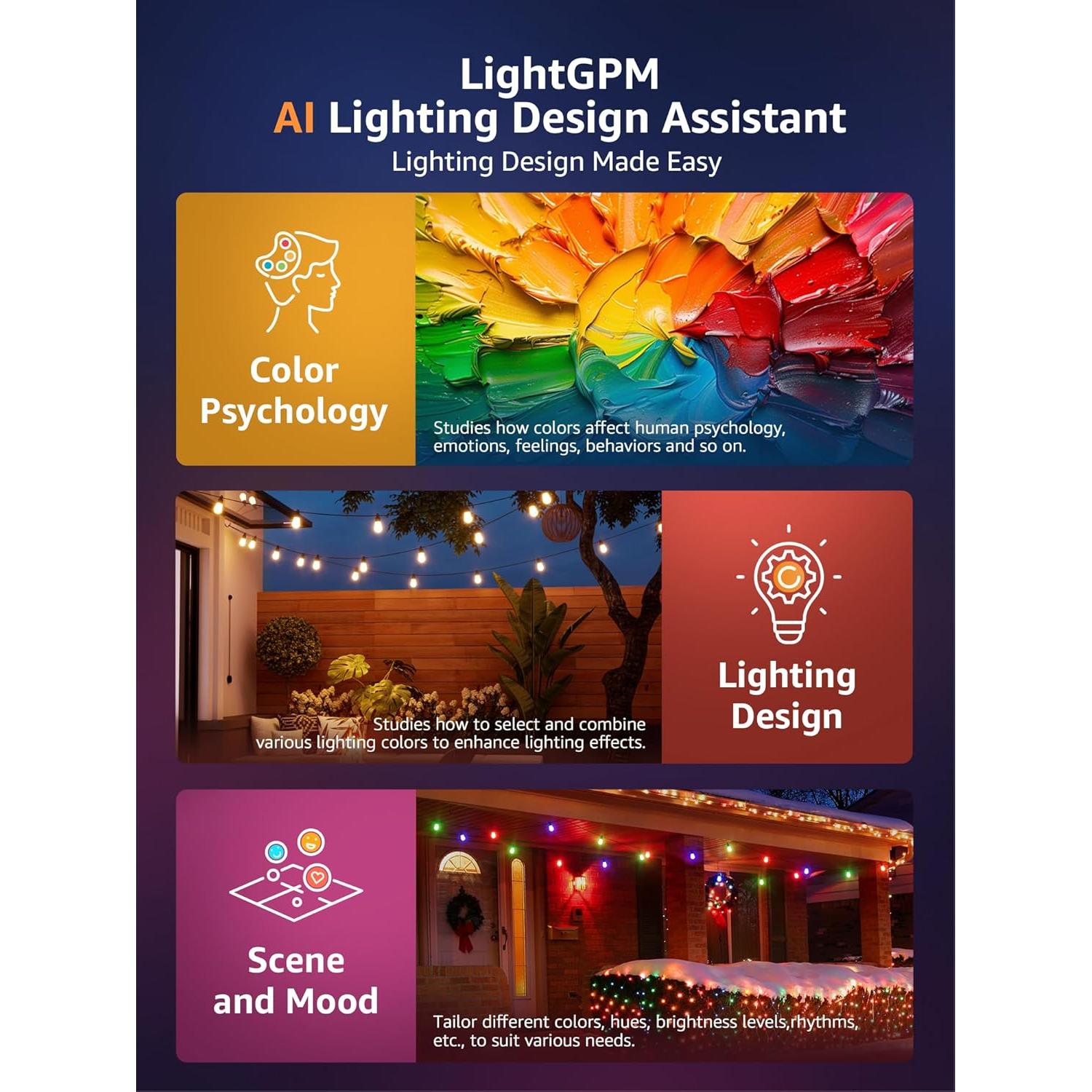 Luces de Cadena Inteligentes Lepro ZB1 15 Bombillas RGB+Blanco Cálido