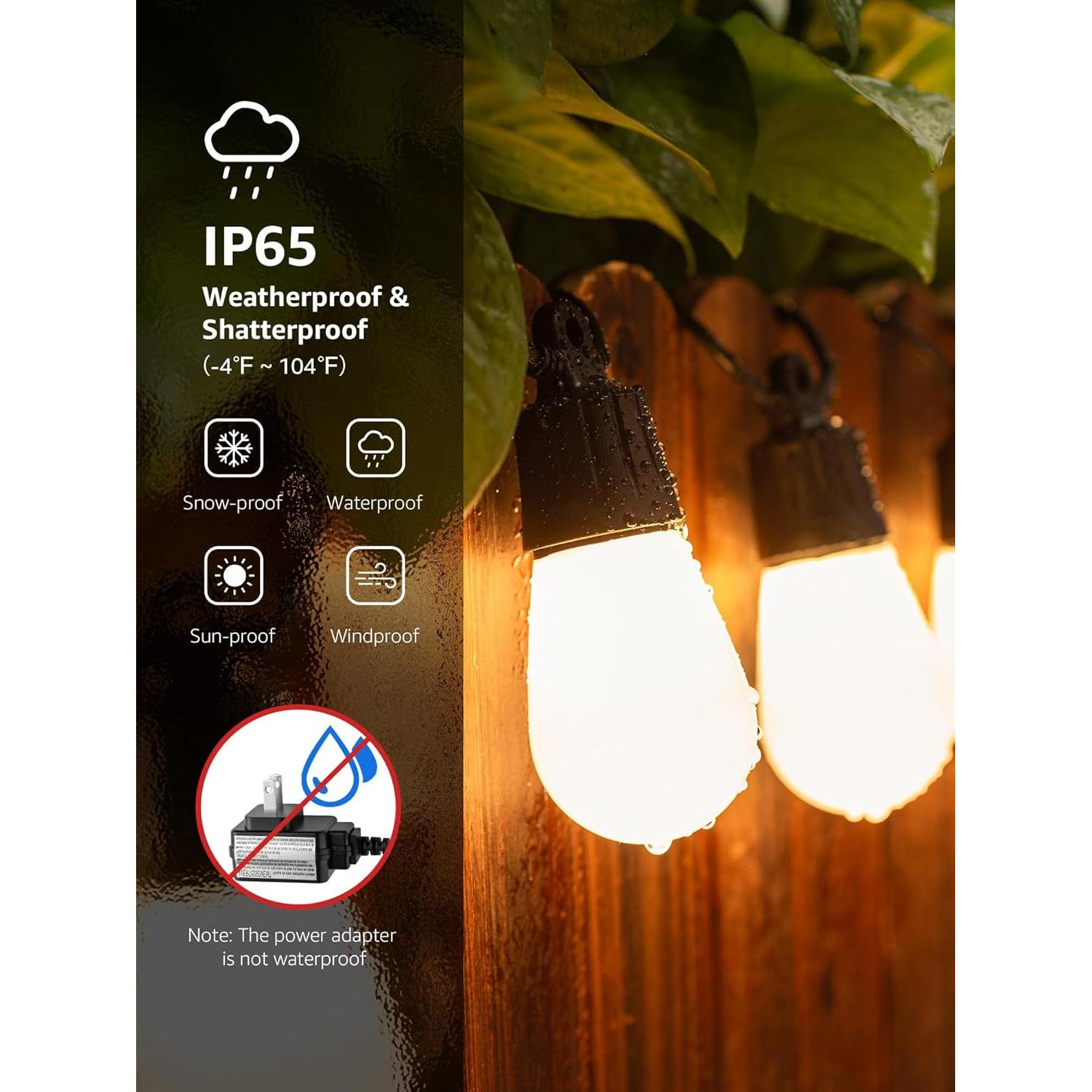 Luces de Cadena Inteligentes Lepro ZB1 15 Bombillas RGB+Blanco Cálido