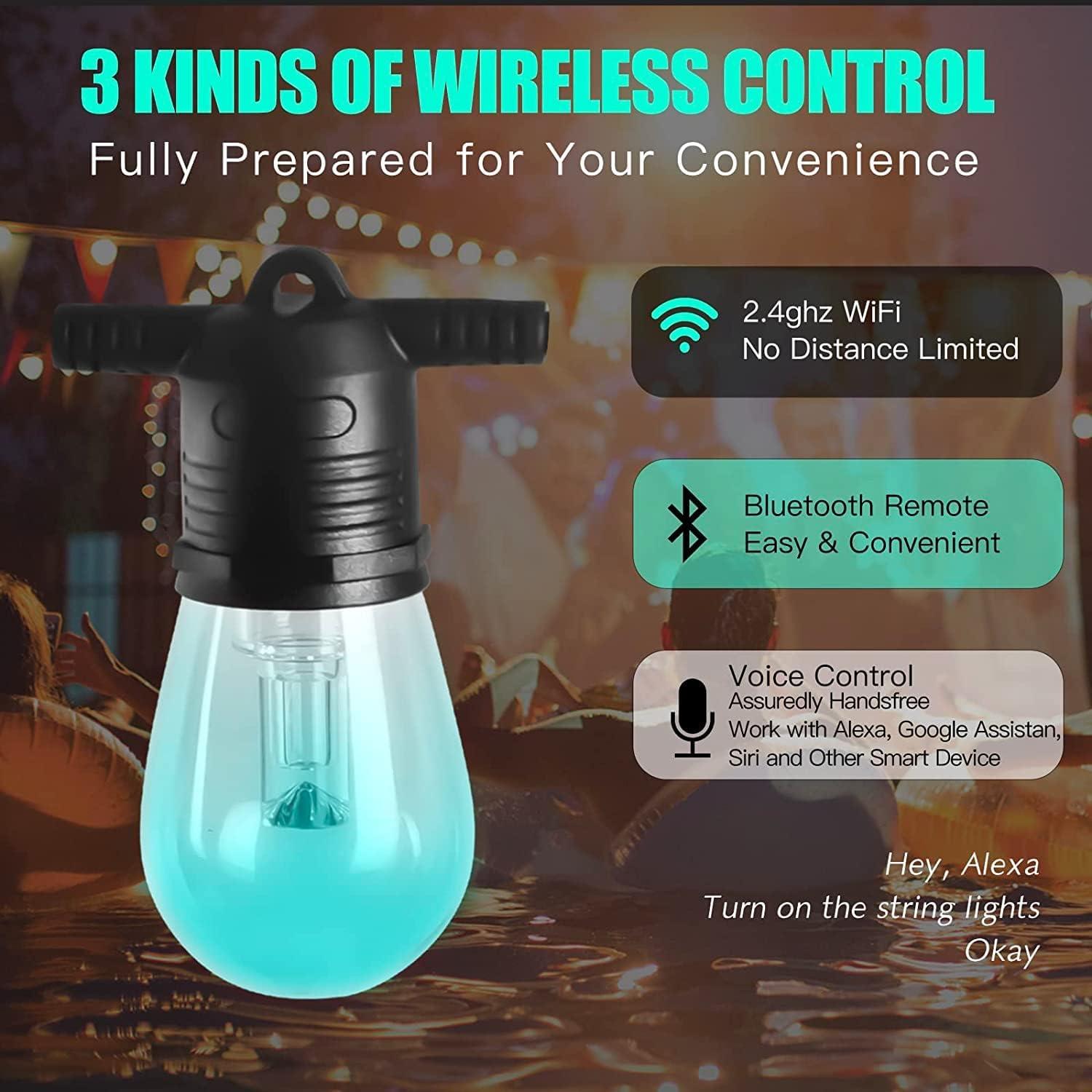 Luces de Cadena LED 30m Queker RGB Inteligentes con Control Remoto