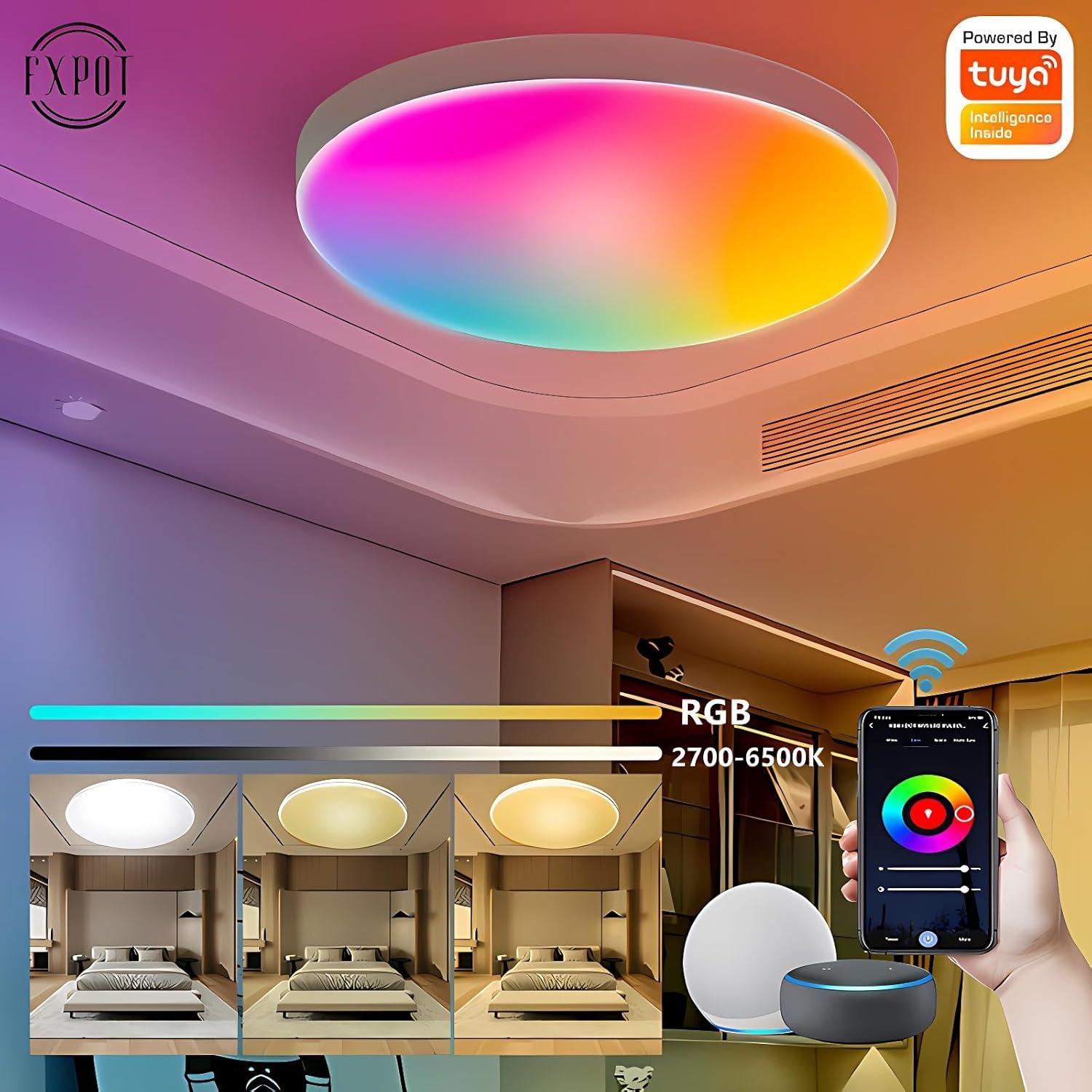 Luz de Techo Inteligente LED RGB+CCT Somto 30.2cm 3000-6500K