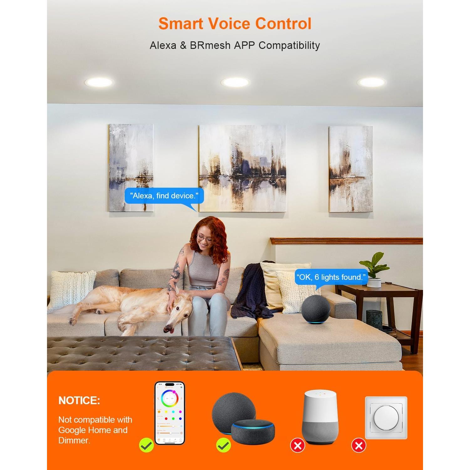 Iluminación empotrada LED DUSKTEC 6" RGBCW 13W regulable