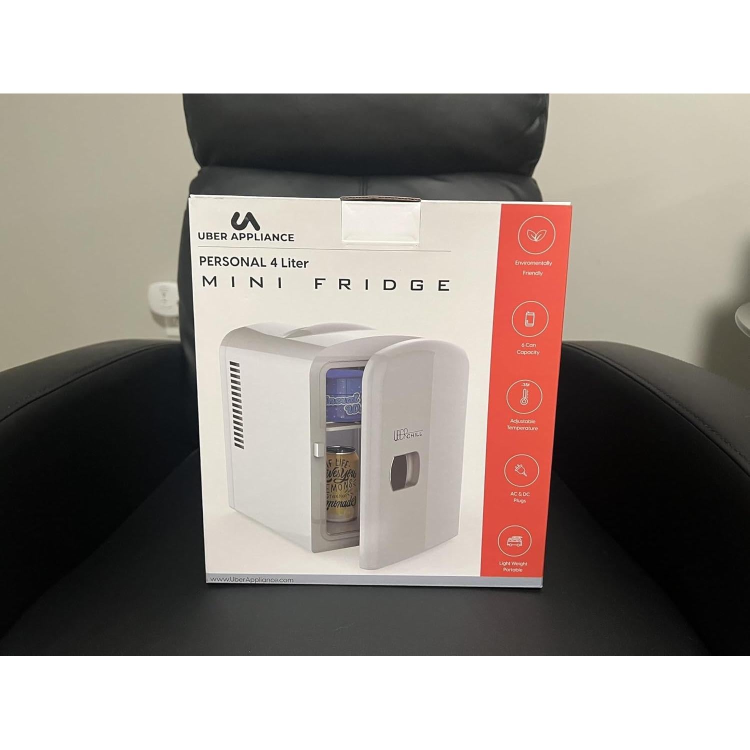 Mini Refrigerador Uber Appliance UB-CH1-WHITE 4L Belleza