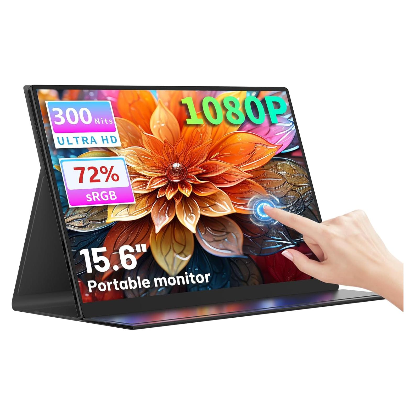 Monitor Portátil Táctil 15.6" FHD 1080P Sibolan con Altavoz