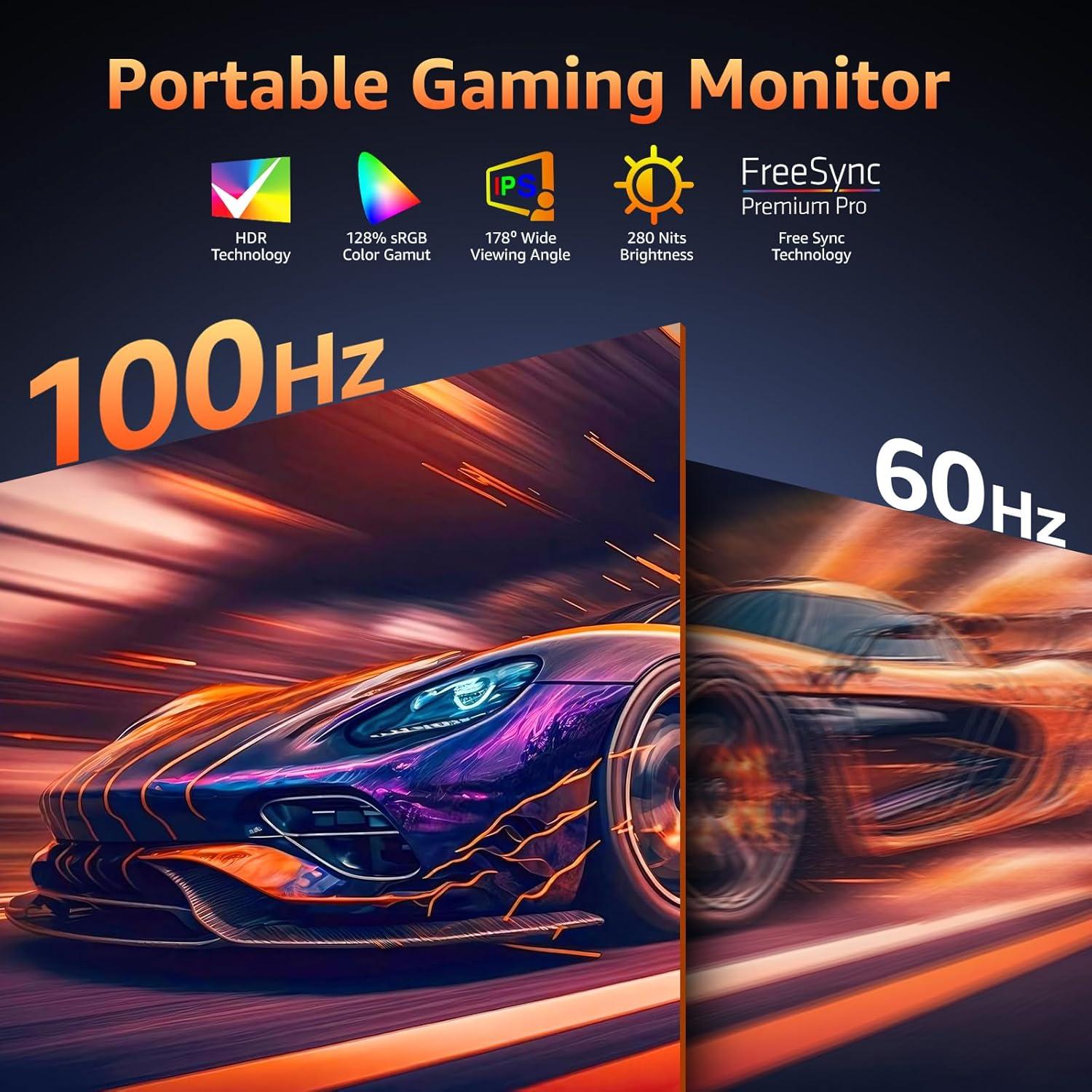 Monitor Portátil 18.5" FHD 100Hz KKSmart con Soporte Integrado