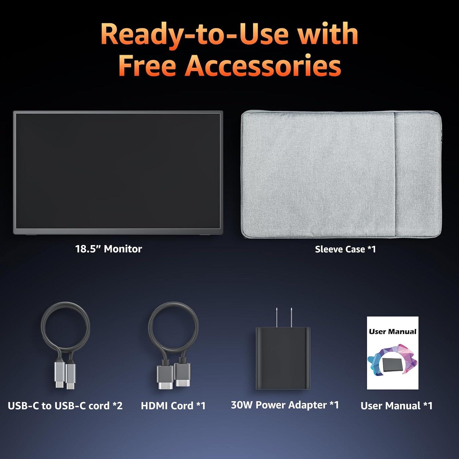 Monitor Portátil 18.5" FHD 100Hz KKSmart con Soporte Integrado