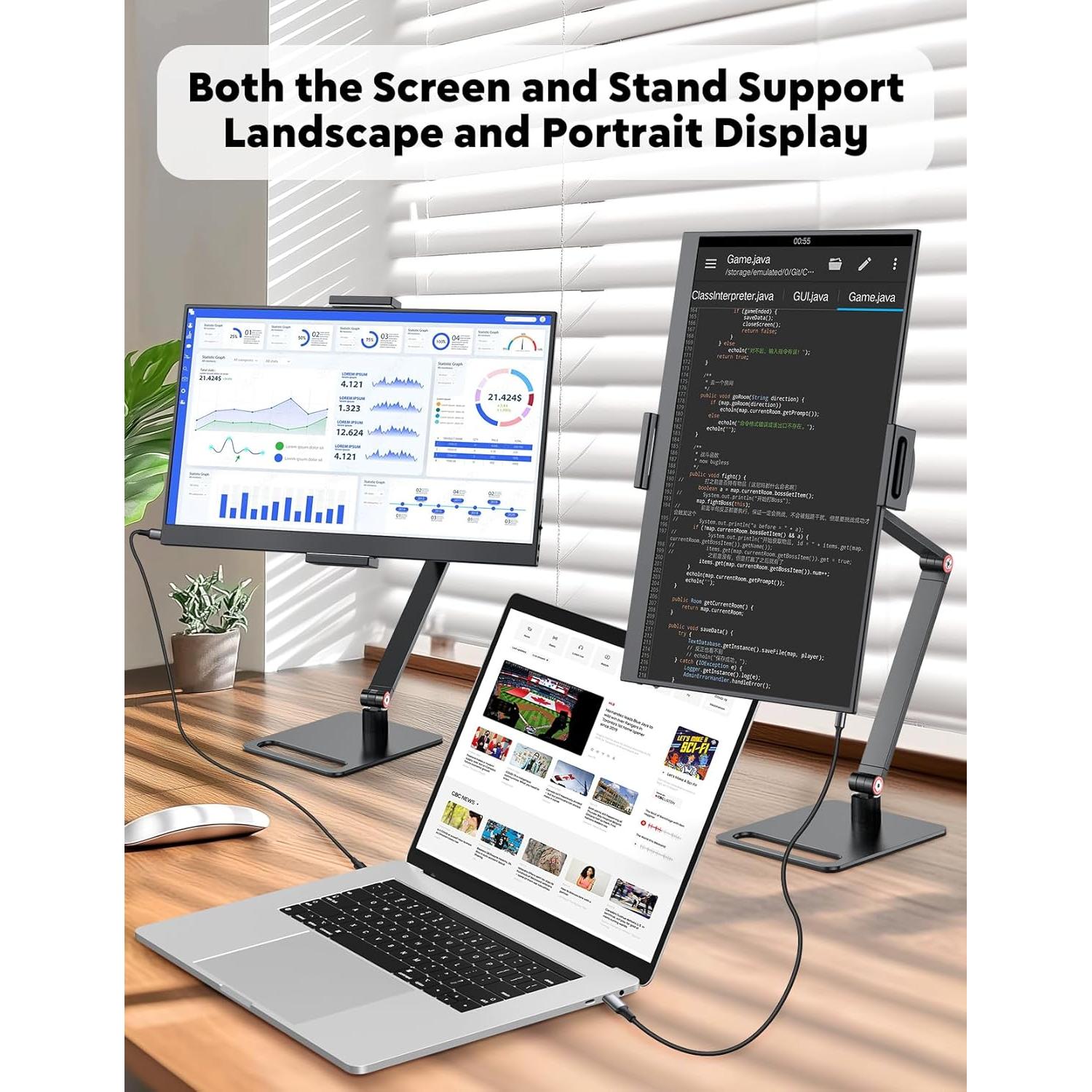 Monitor Portátil HONGO 15.6" FHD 1080P USB-C HDMI