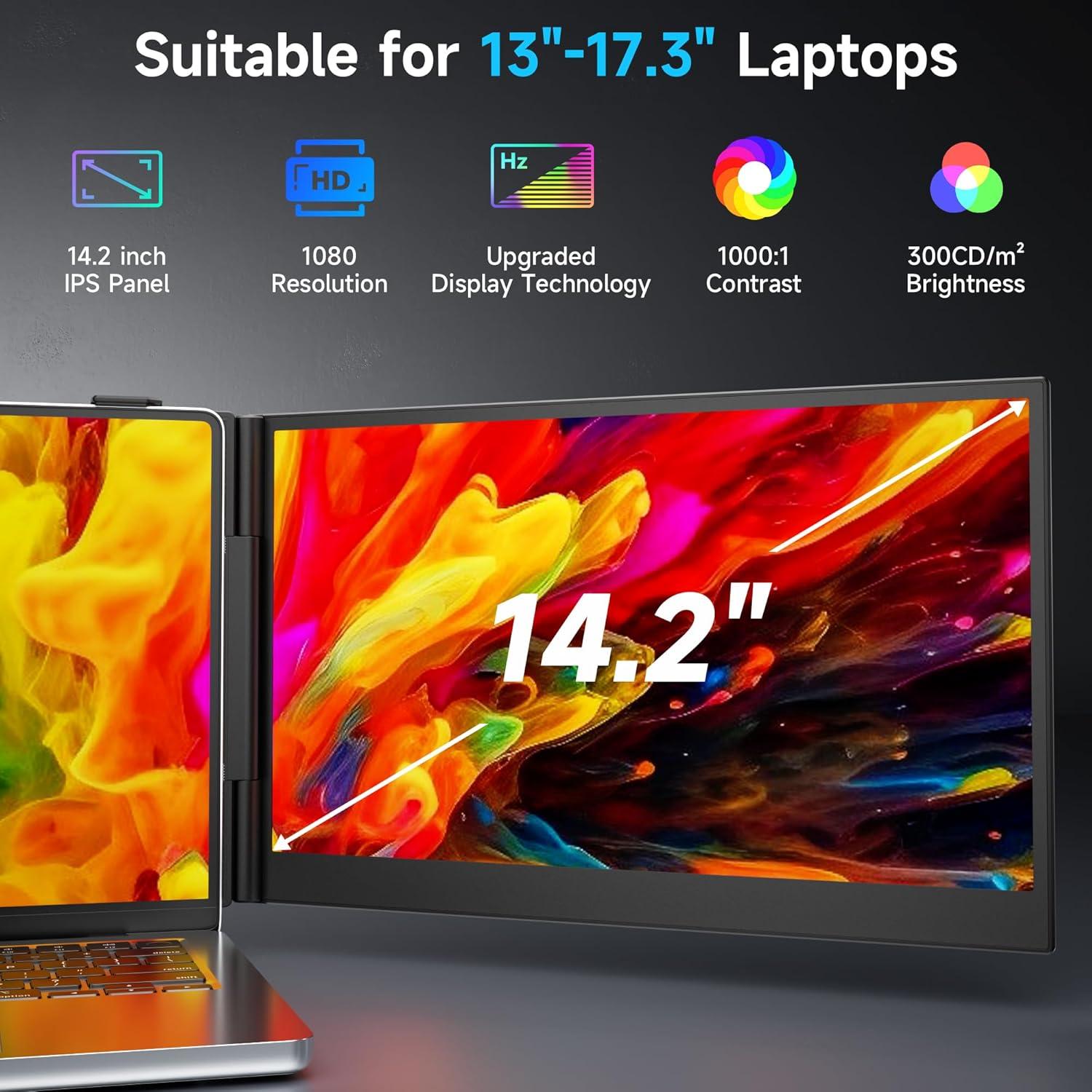 Extensor de Pantalla para Laptop Setclod 14.2" FHD 1080P Ultra Delgado