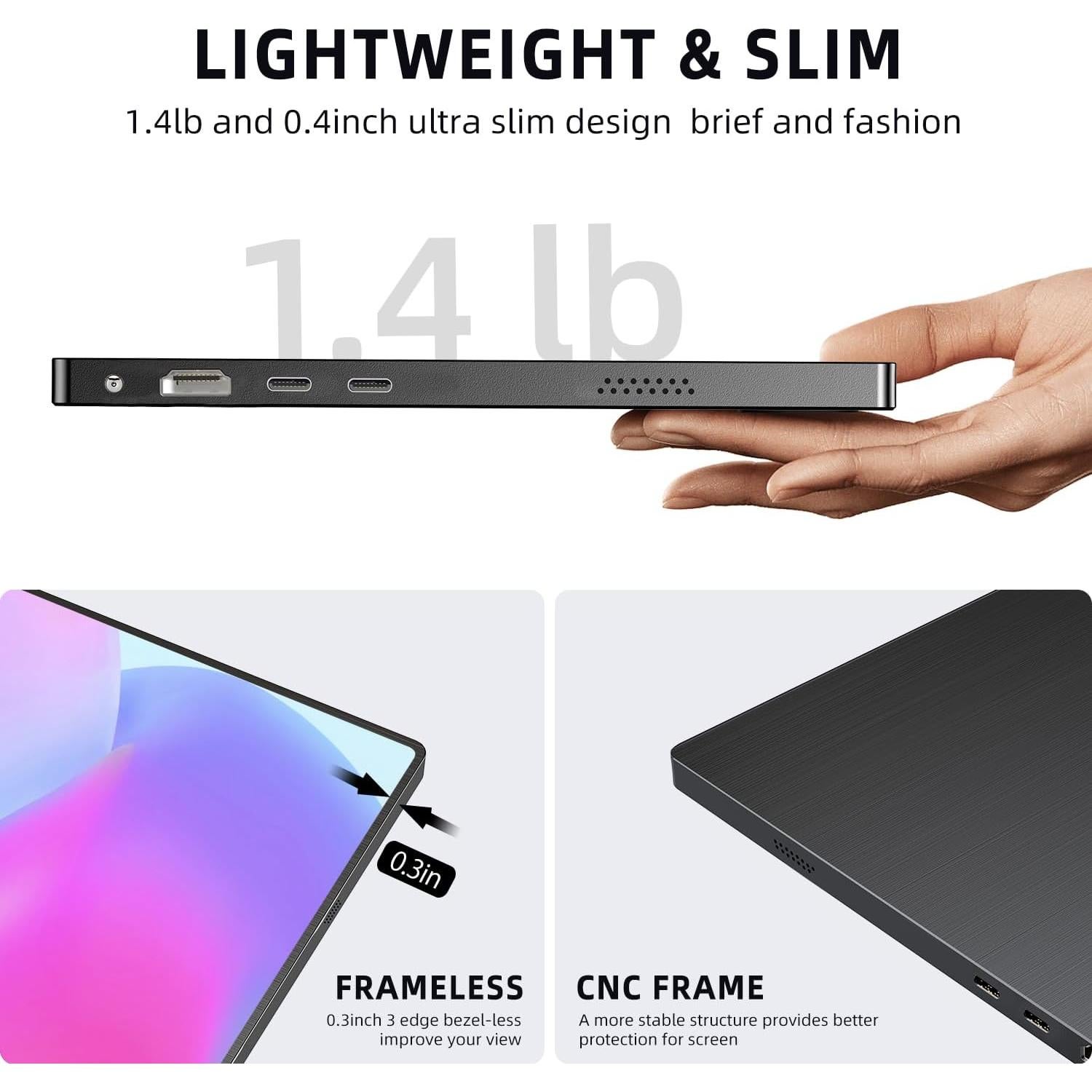 Monitor Portátil UPERFECT 15.6" FHD 1920x1080 USB-C HDMI