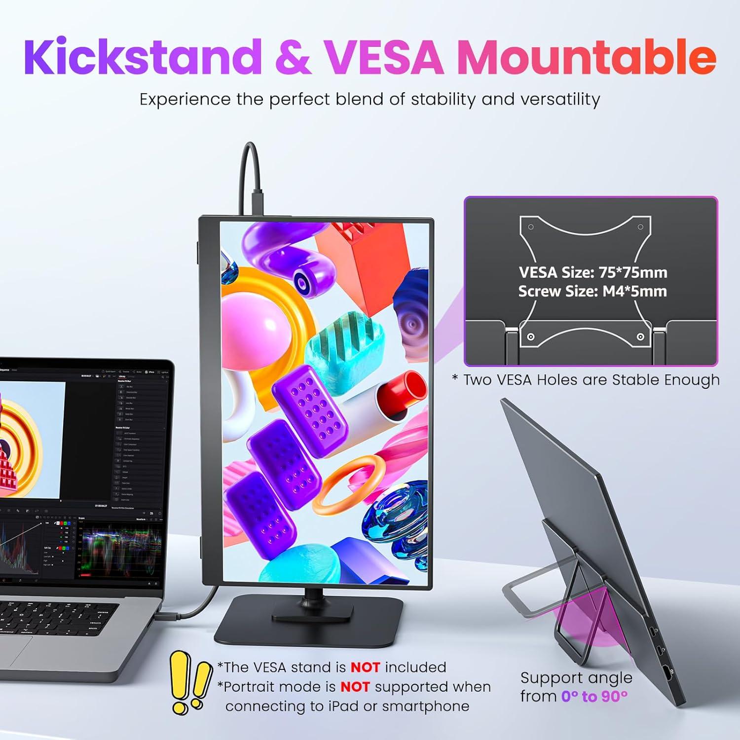 Monitor Portátil Upperizon 15.6" FHD 60Hz IPS USB-C HDMI